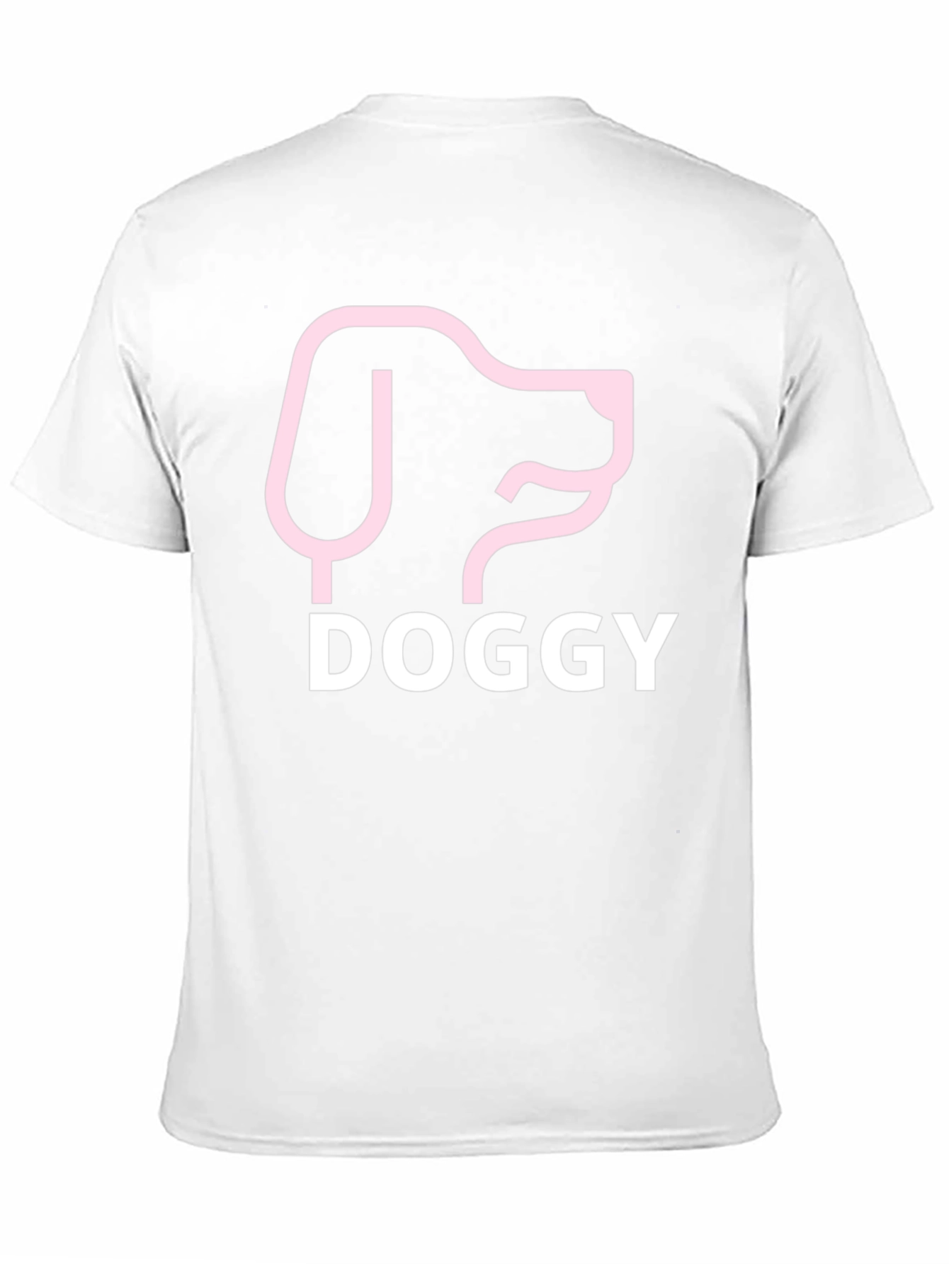 Doggy Tee: Pink Dog Graphic Black T-Shirt