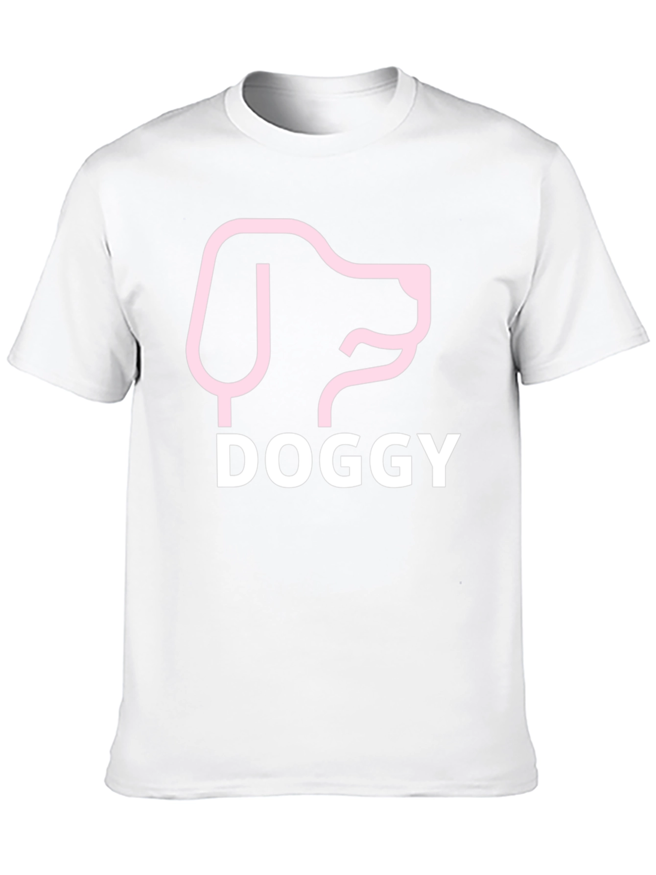 Doggy Tee: Pink Dog Graphic Black T-Shirt