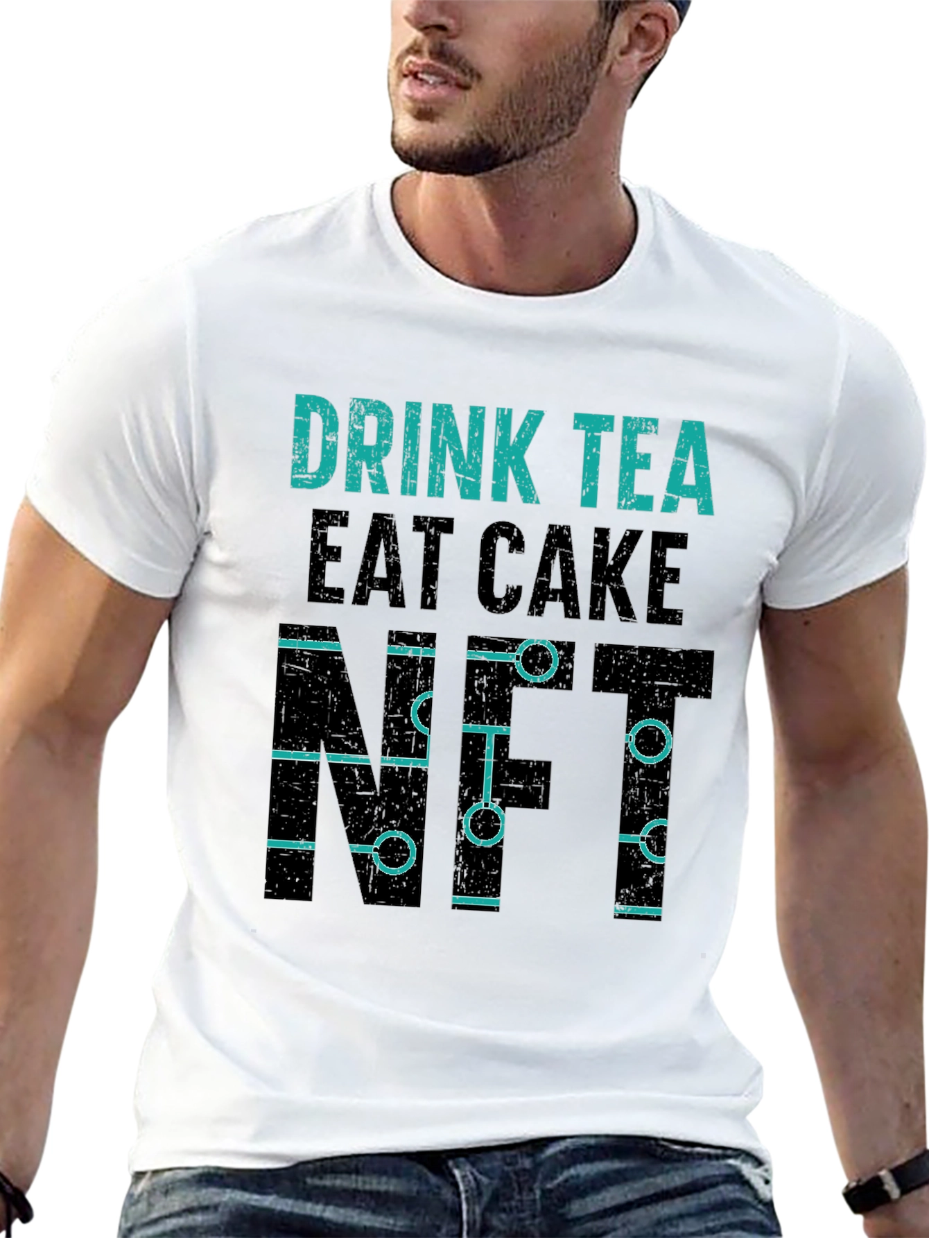 Drink Tea Eat Cake NFT Black T-Shirt