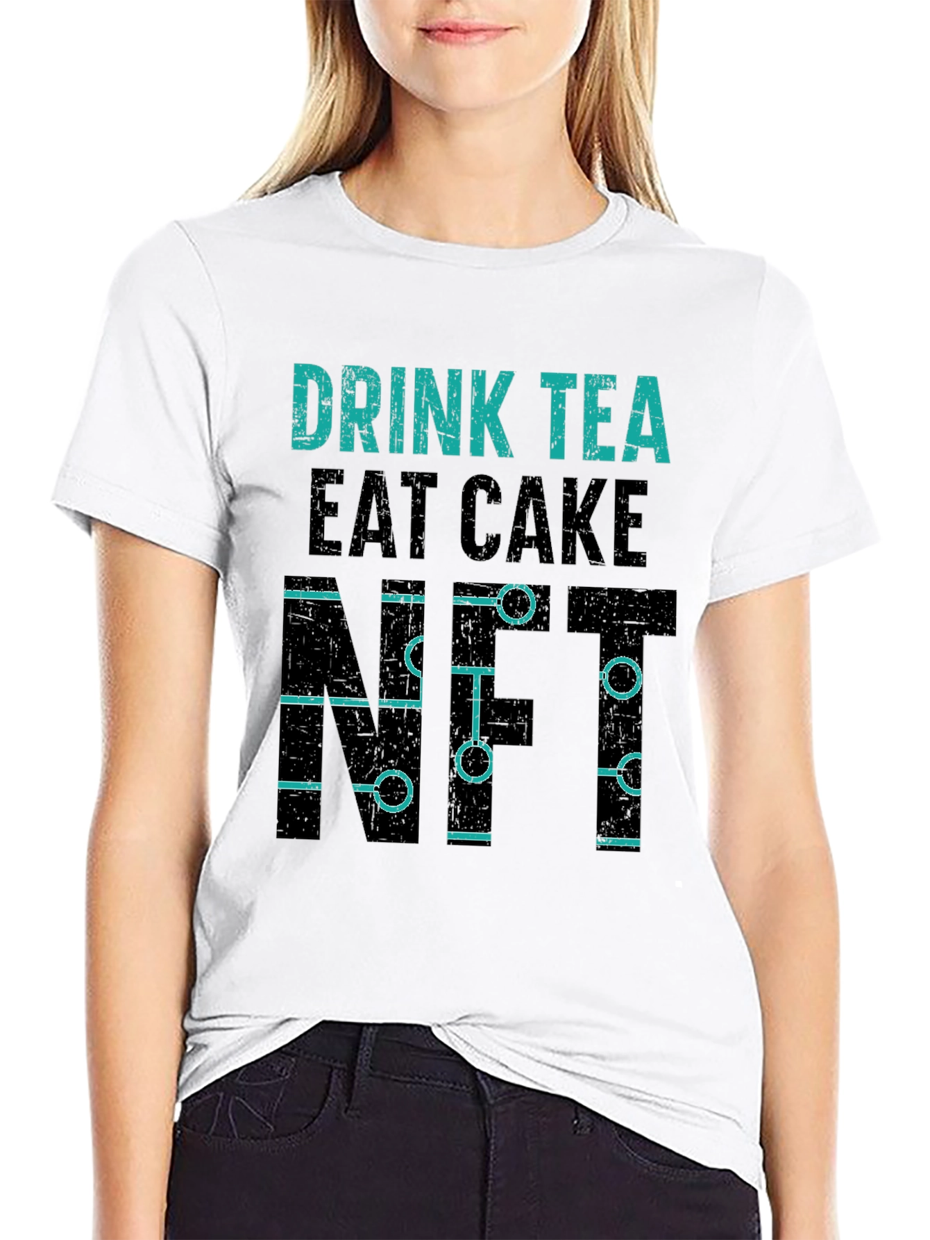 Drink Tea Eat Cake NFT Black T-Shirt