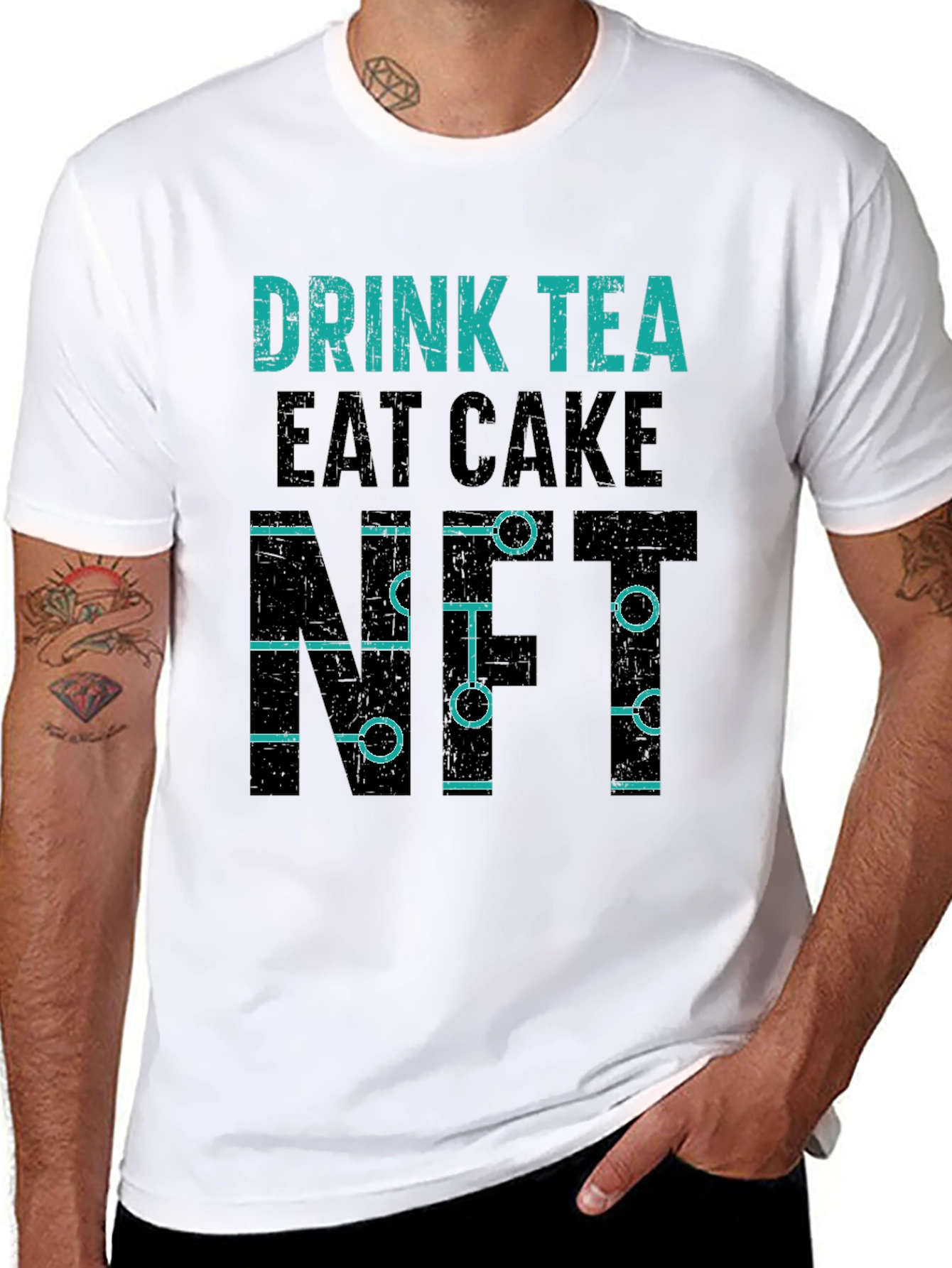 Drink Tea Eat Cake NFT Black T-Shirt