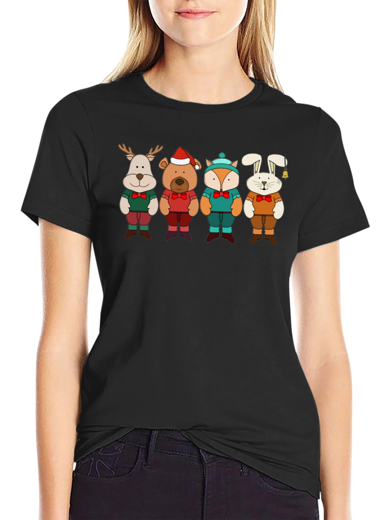 Festive Animal Crewneck T-Shirt