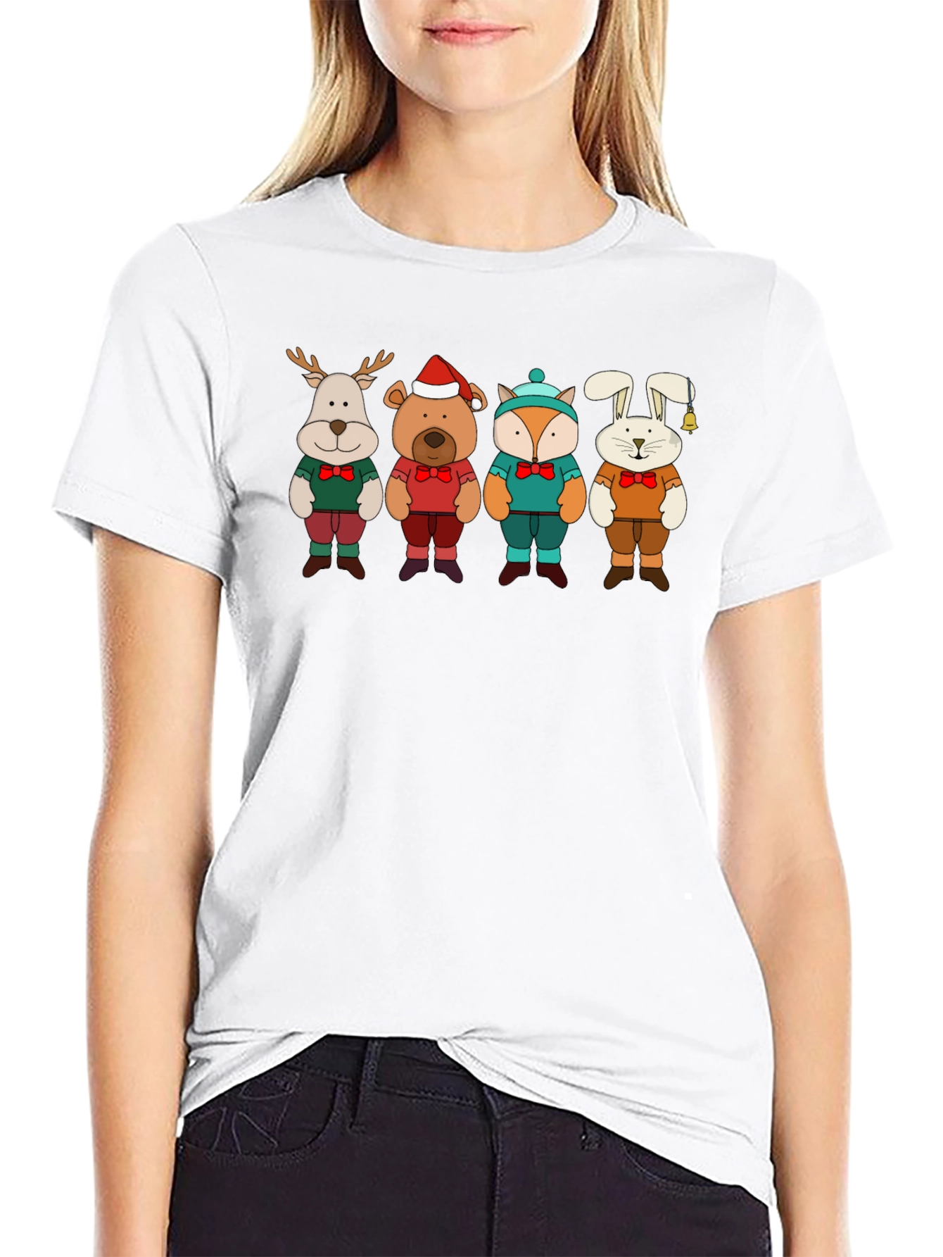 Festive Animal Crewneck T-Shirt