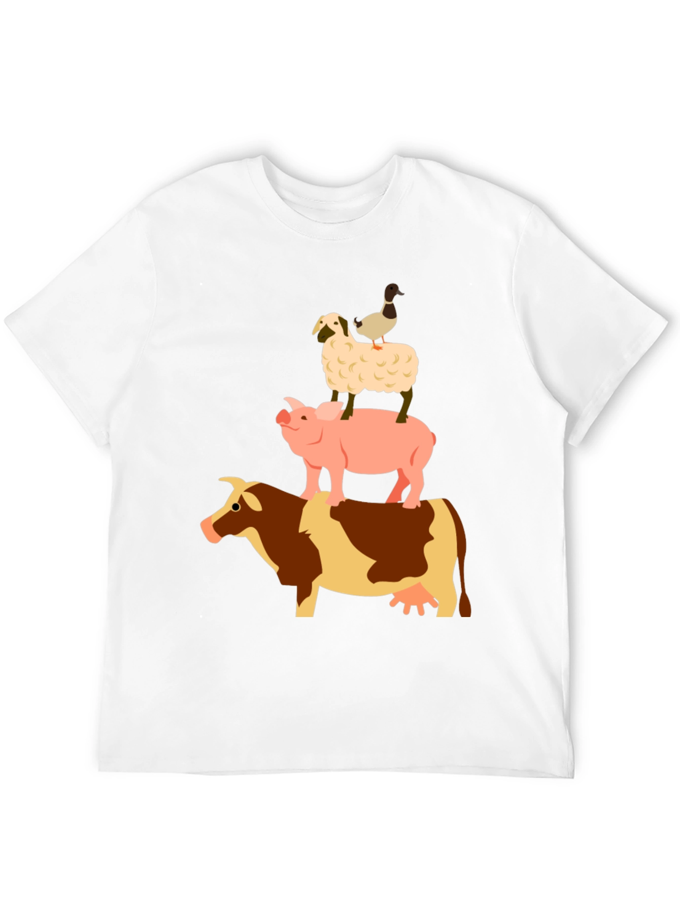 Farm Animal Stack Black T-Shirt
