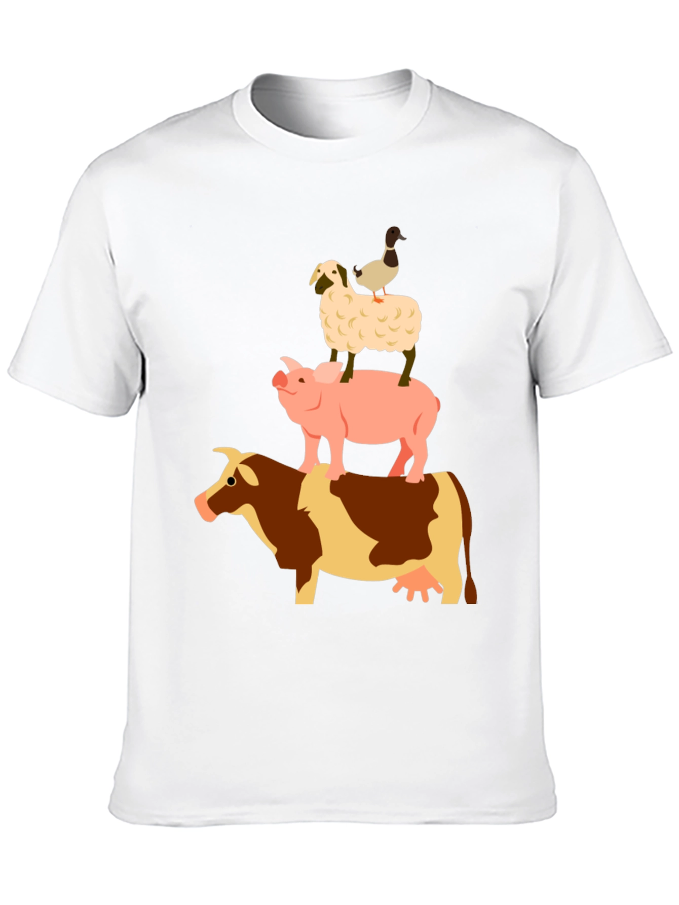 Farm Animal Stack Black T-Shirt
