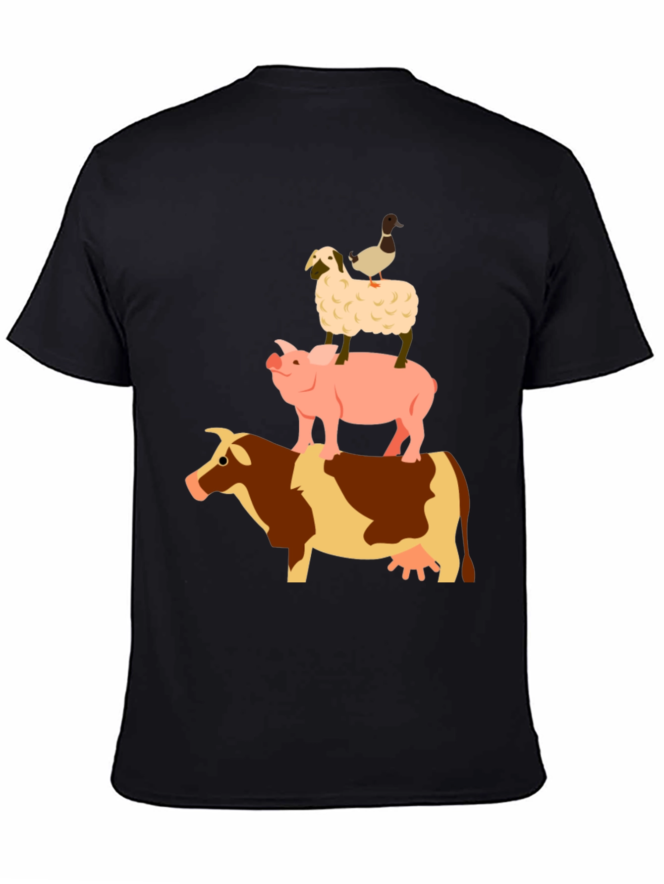 Farm Animal Stack Black T-Shirt