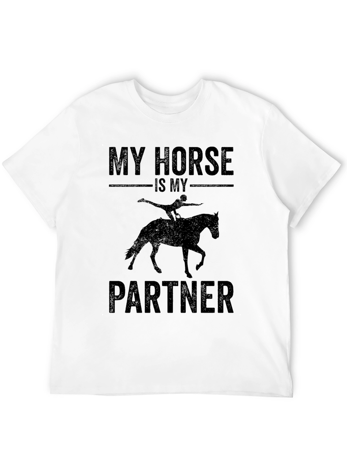 My Horse Is My Partner Black T-Shirt