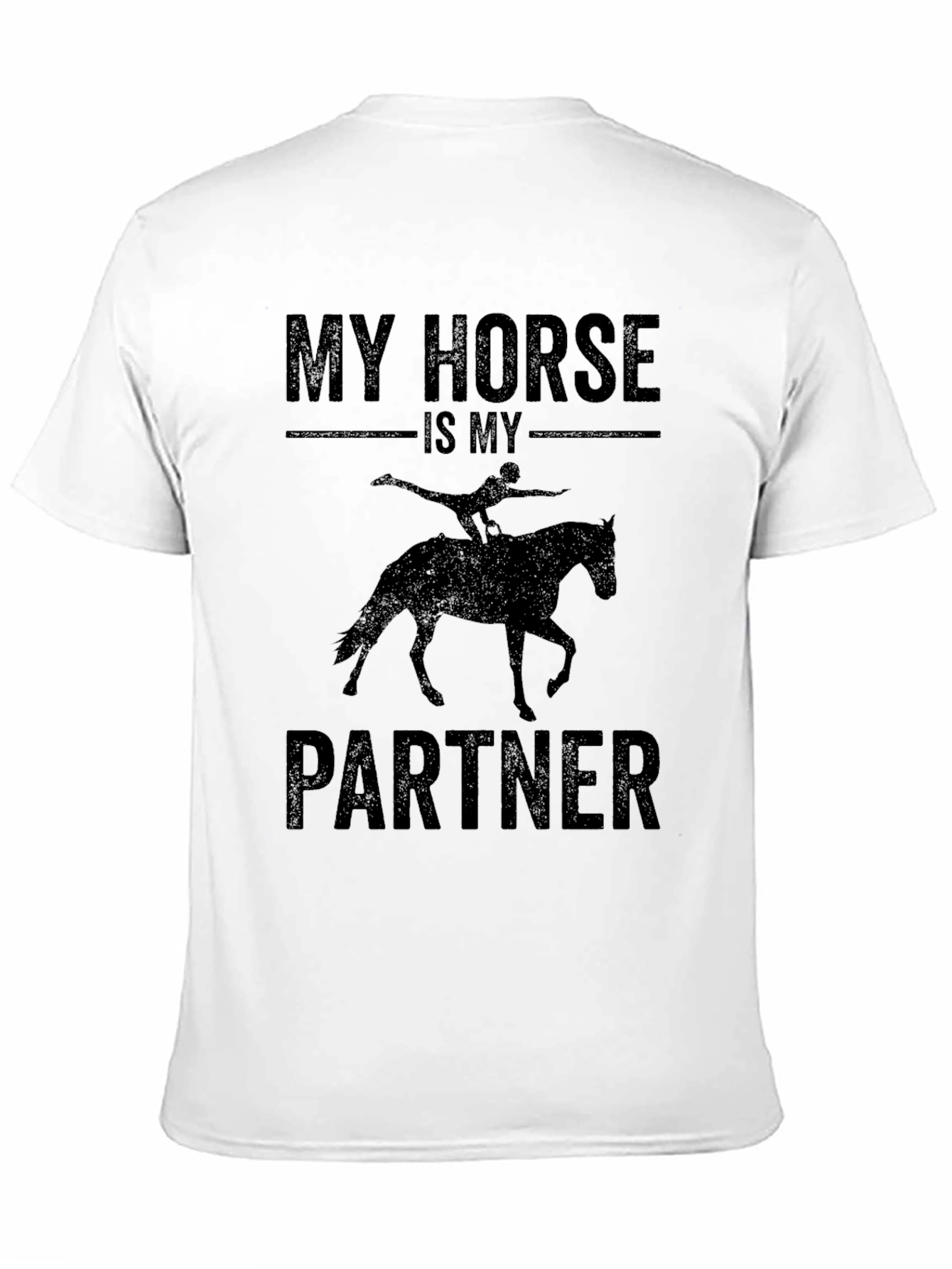 My Horse Is My Partner Black T-Shirt