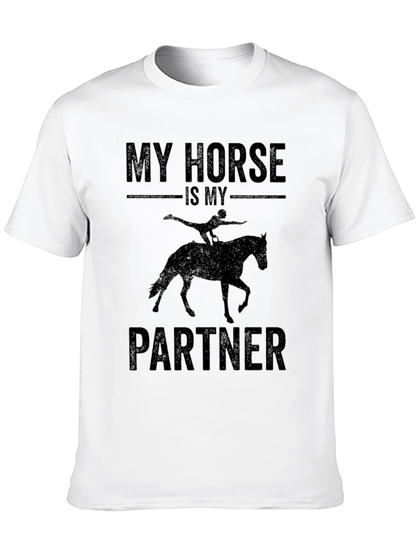 My Horse Is My Partner Black T-Shirt