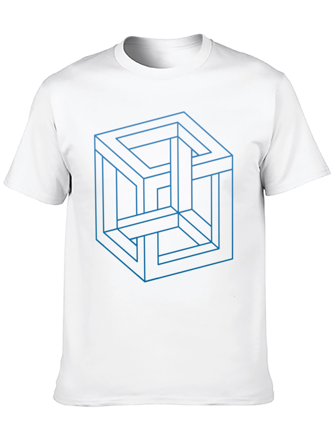 Impossible Cube Graphic Tee - Optical Illusion Design