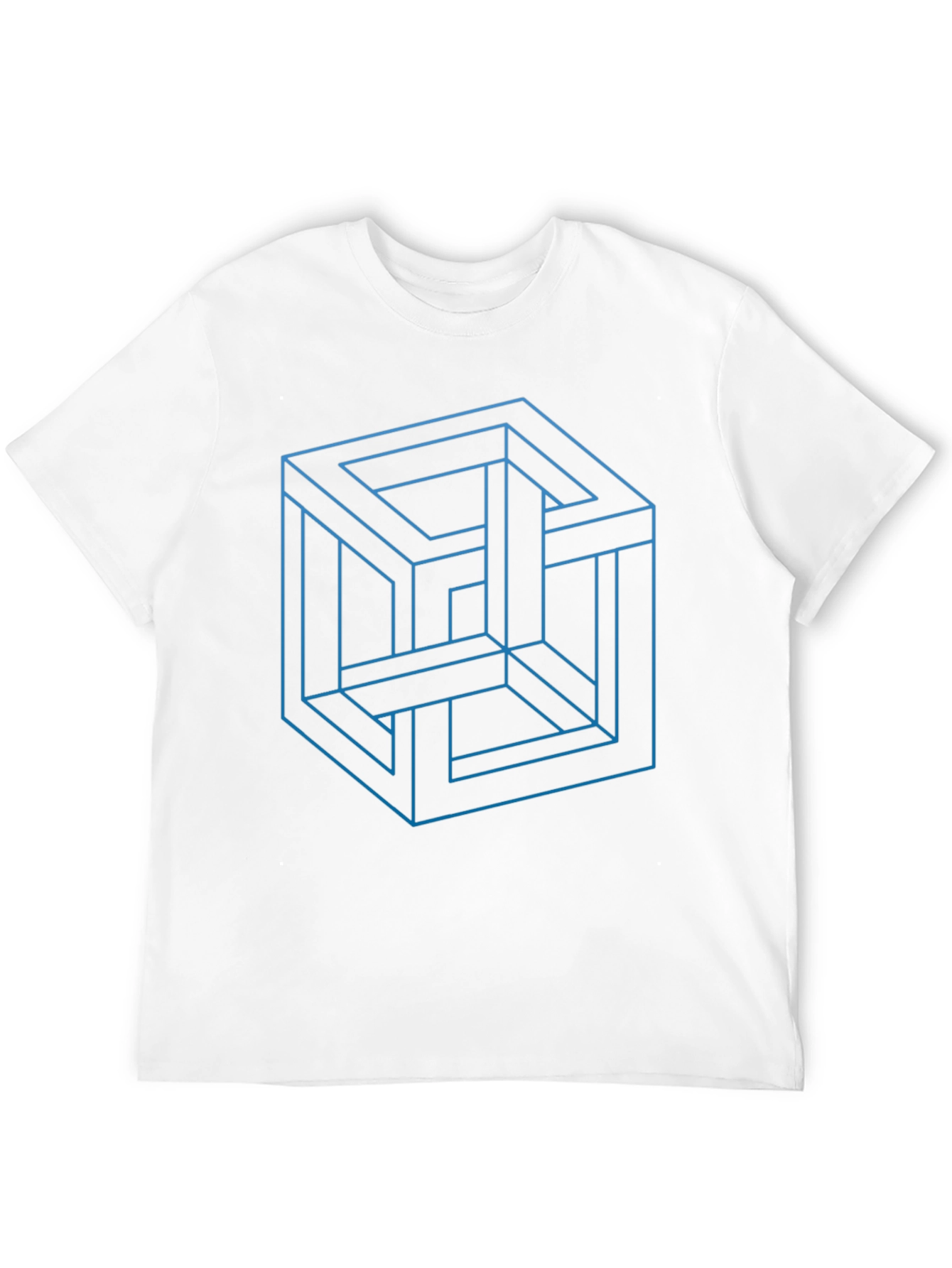 Impossible Cube Graphic Tee - Optical Illusion Design