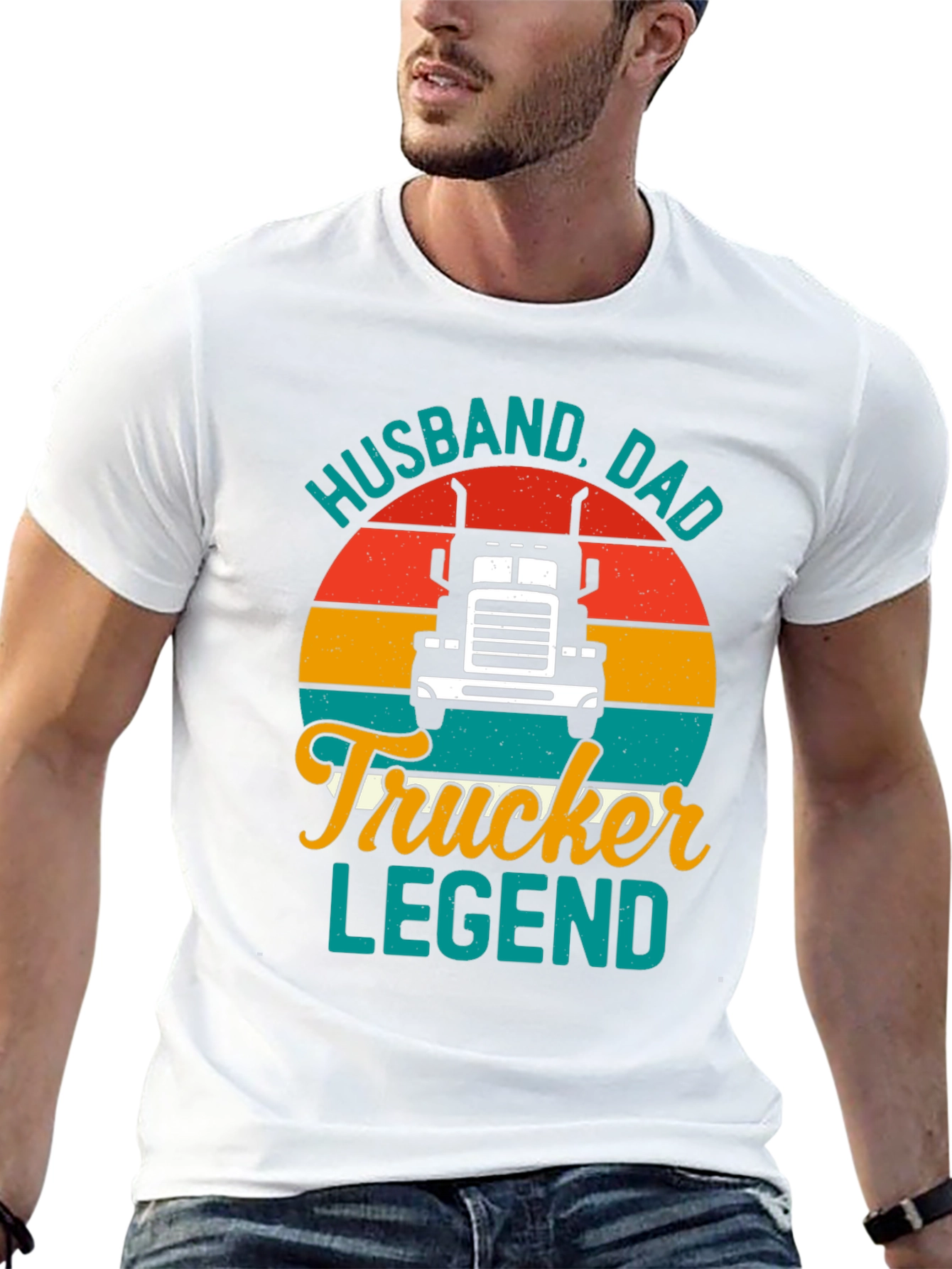 Husband Dad Trucker Legend Graphic T-Shirt