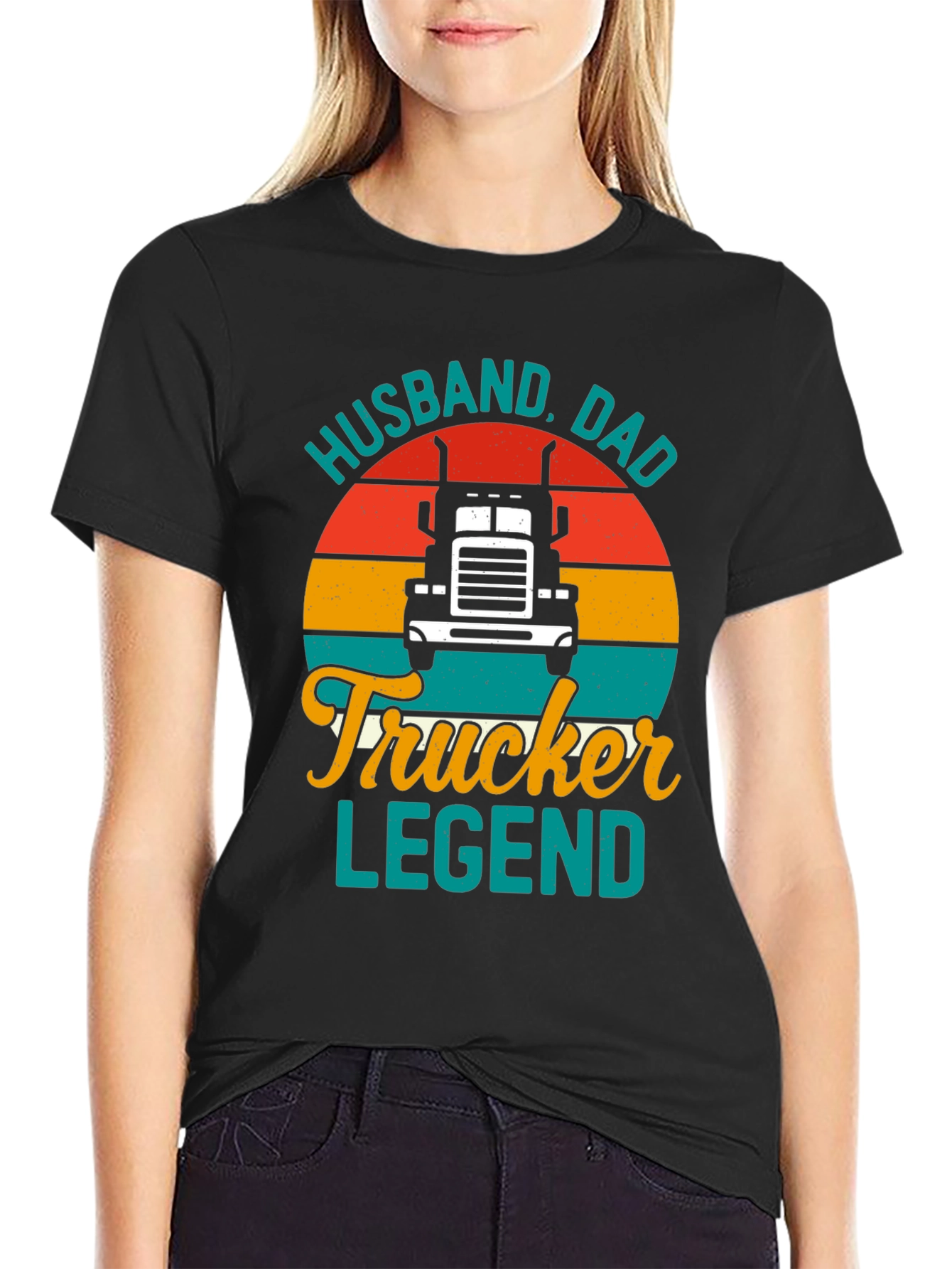 Husband Dad Trucker Legend Graphic T-Shirt