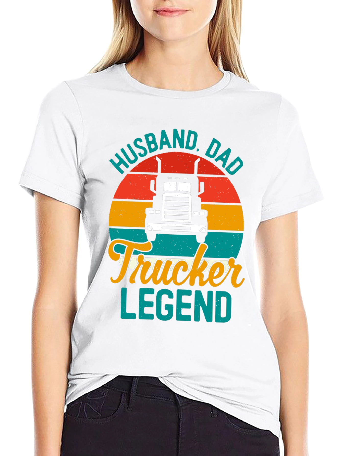 Husband Dad Trucker Legend Graphic T-Shirt