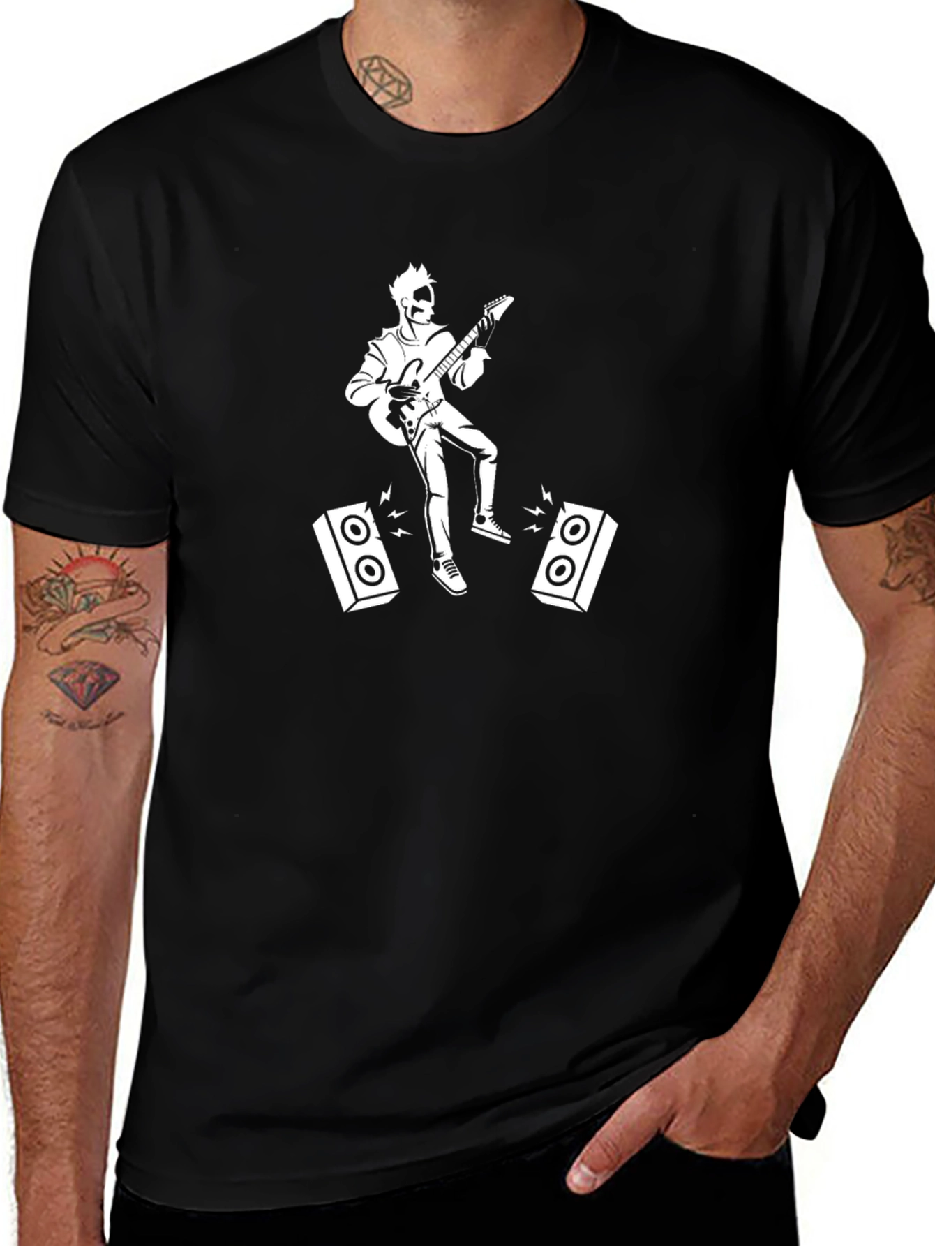 Rock Star Graphic Tee - Black Cotton T-Shirt