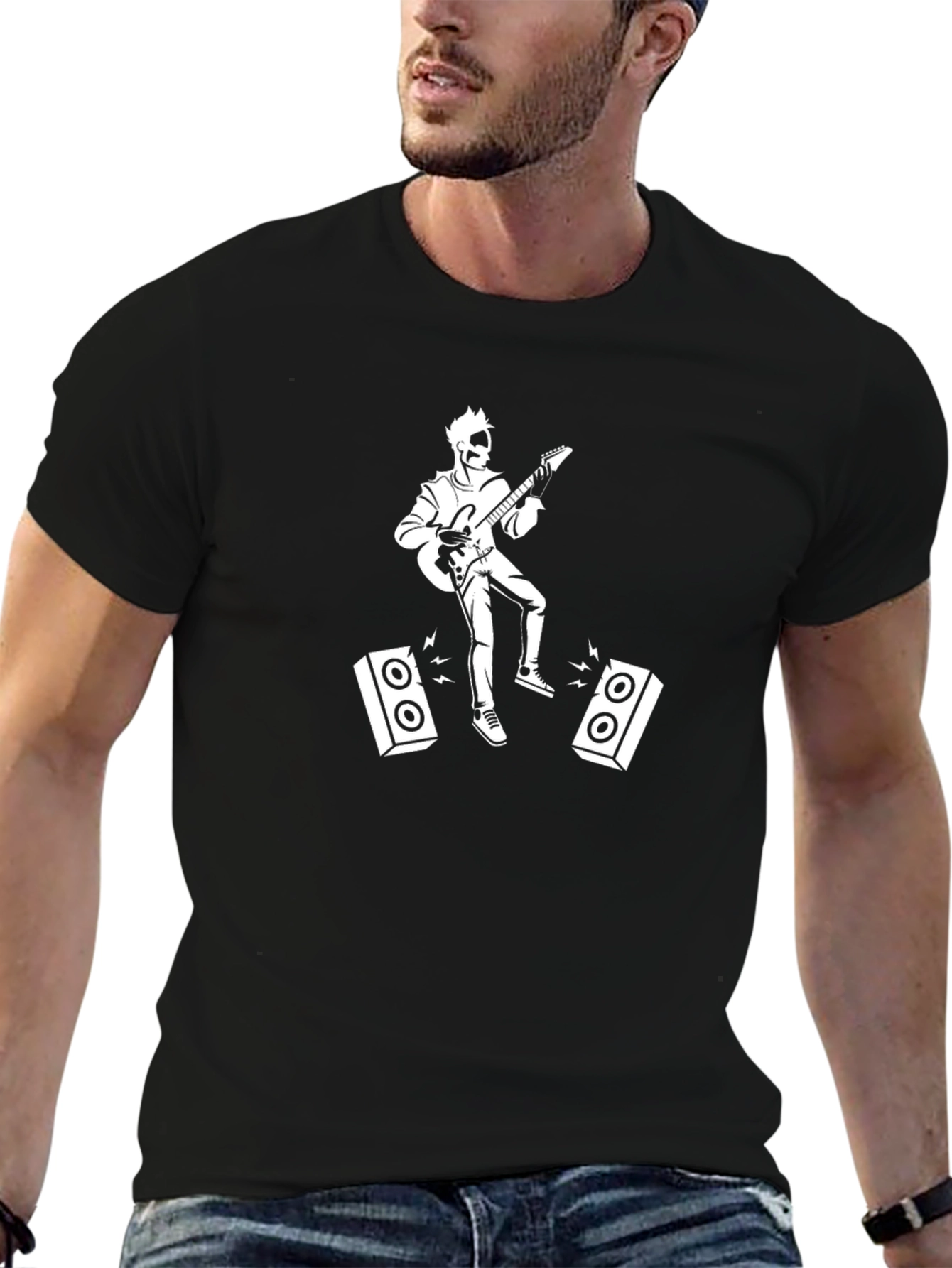 Rock Star Graphic Tee - Black Cotton T-Shirt