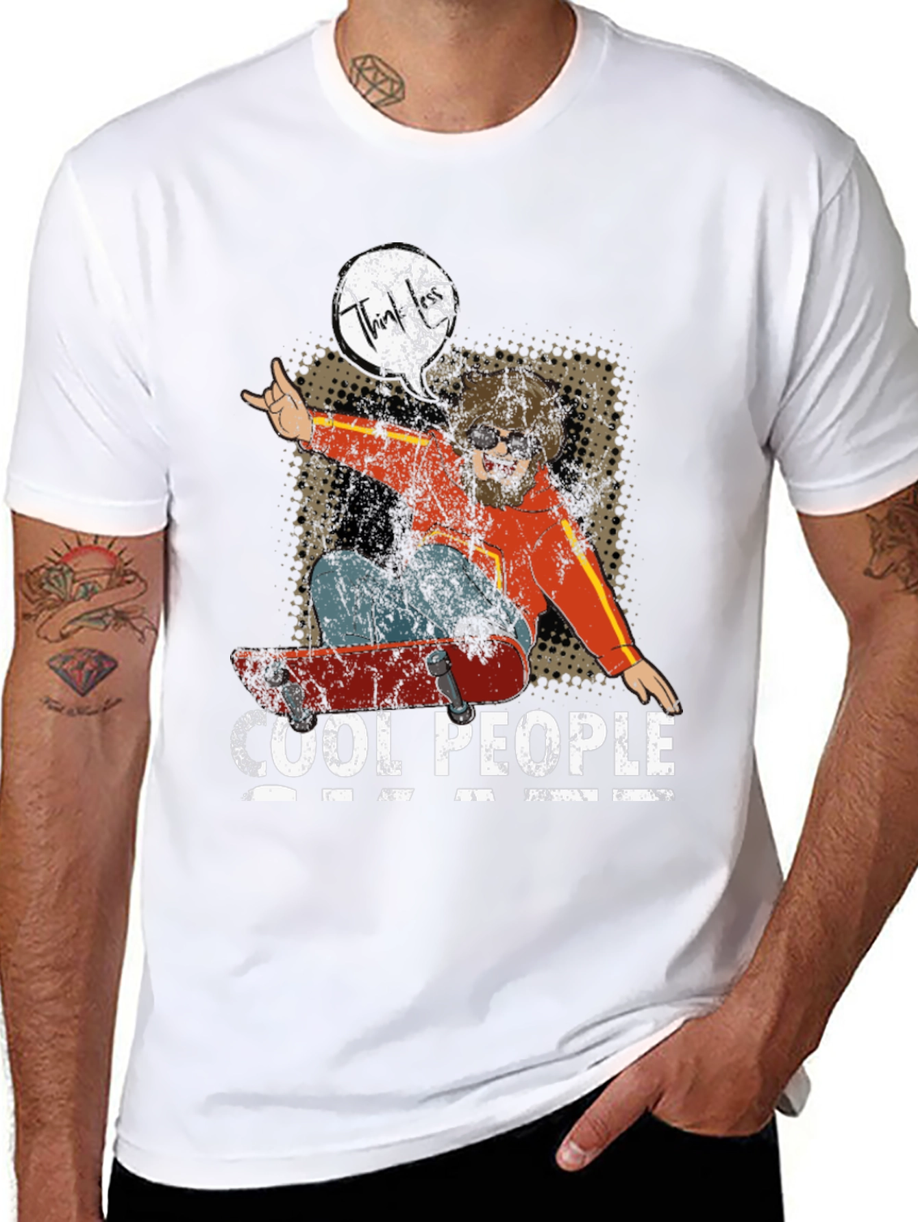 Cool People Skateboard Graphic Tee