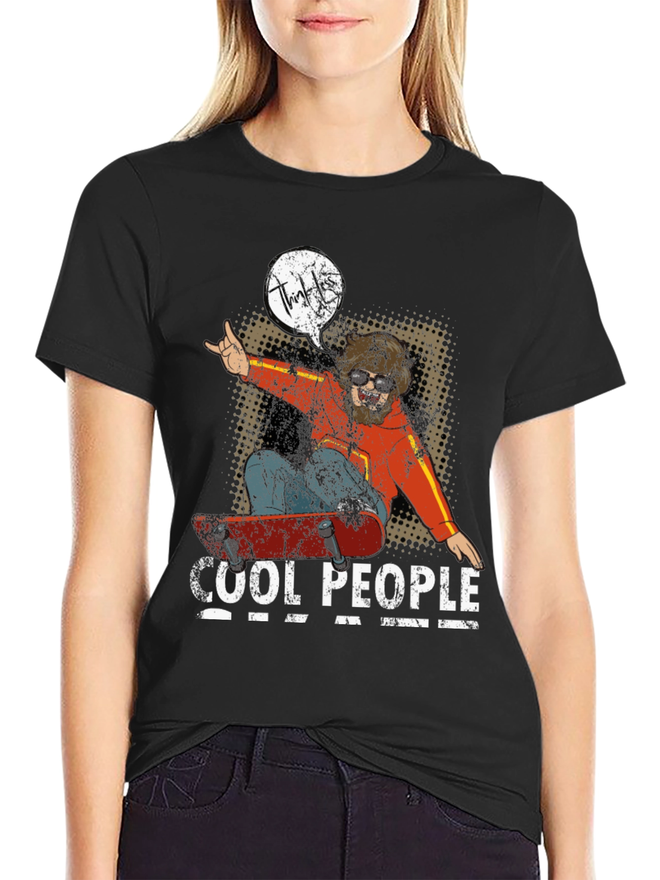 Cool People Skateboard Graphic Tee