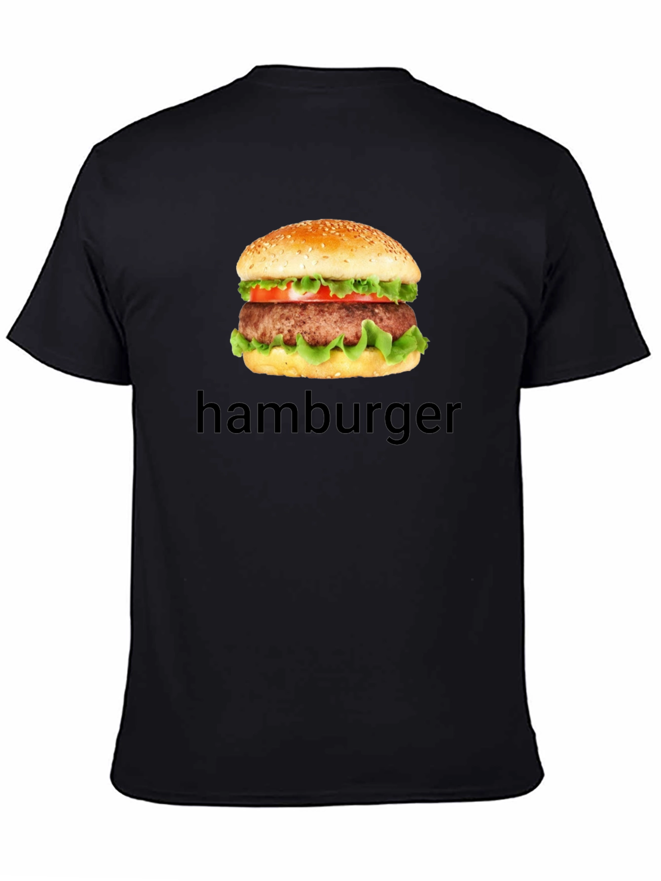 Hamburger Graphic T-Shirt - Casual Black Tee