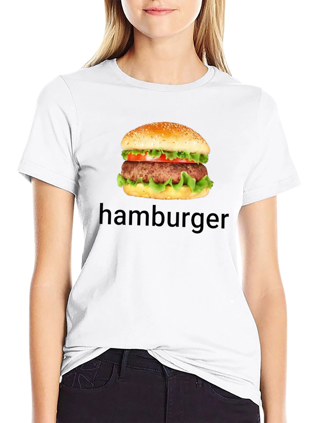 Hamburger Graphic T-Shirt - Casual Black Tee