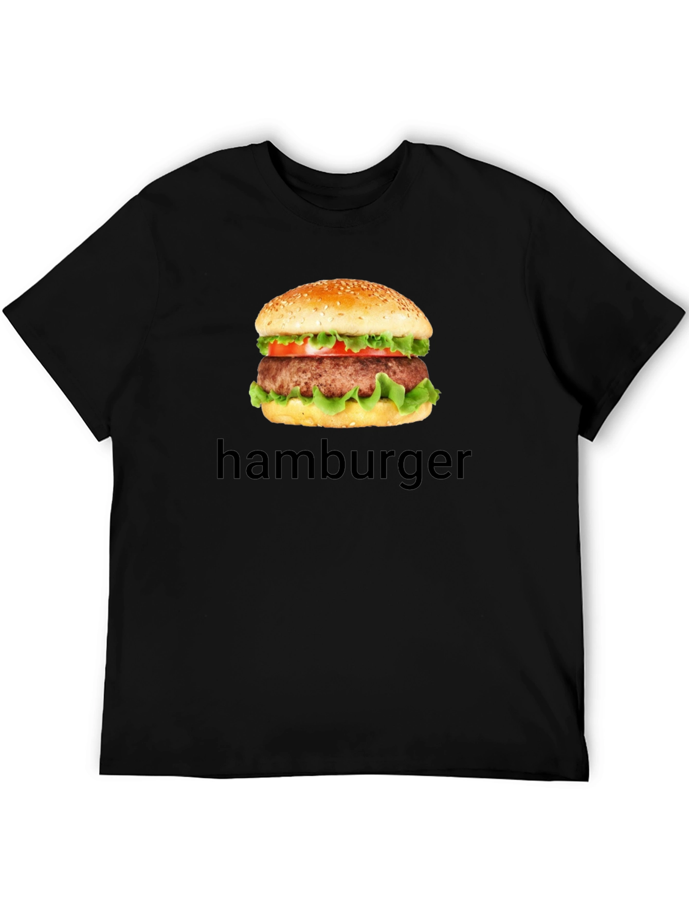 Hamburger Graphic T-Shirt - Casual Black Tee