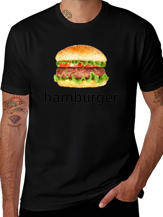 Hamburger Graphic T-Shirt - Casual Black Tee