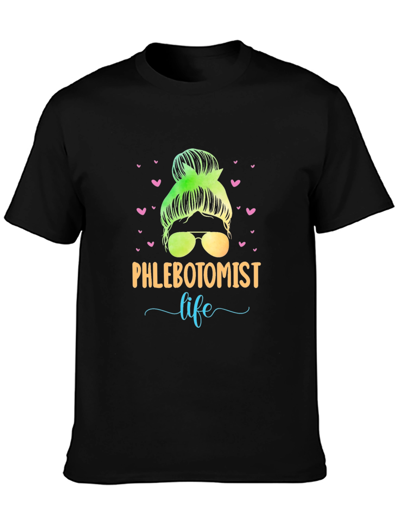 Phlebotomist Life Messy Bun T-Shirt