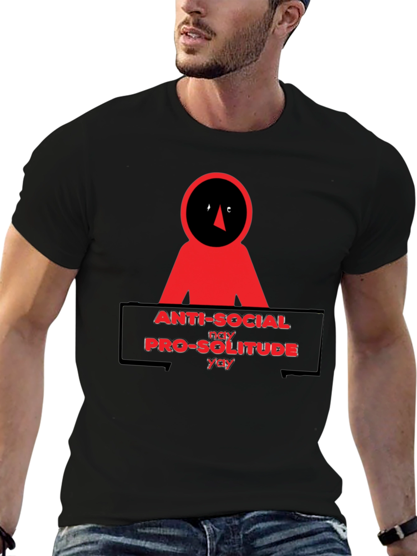 Anti-Social Pro-Solitude Graphic T-Shirt