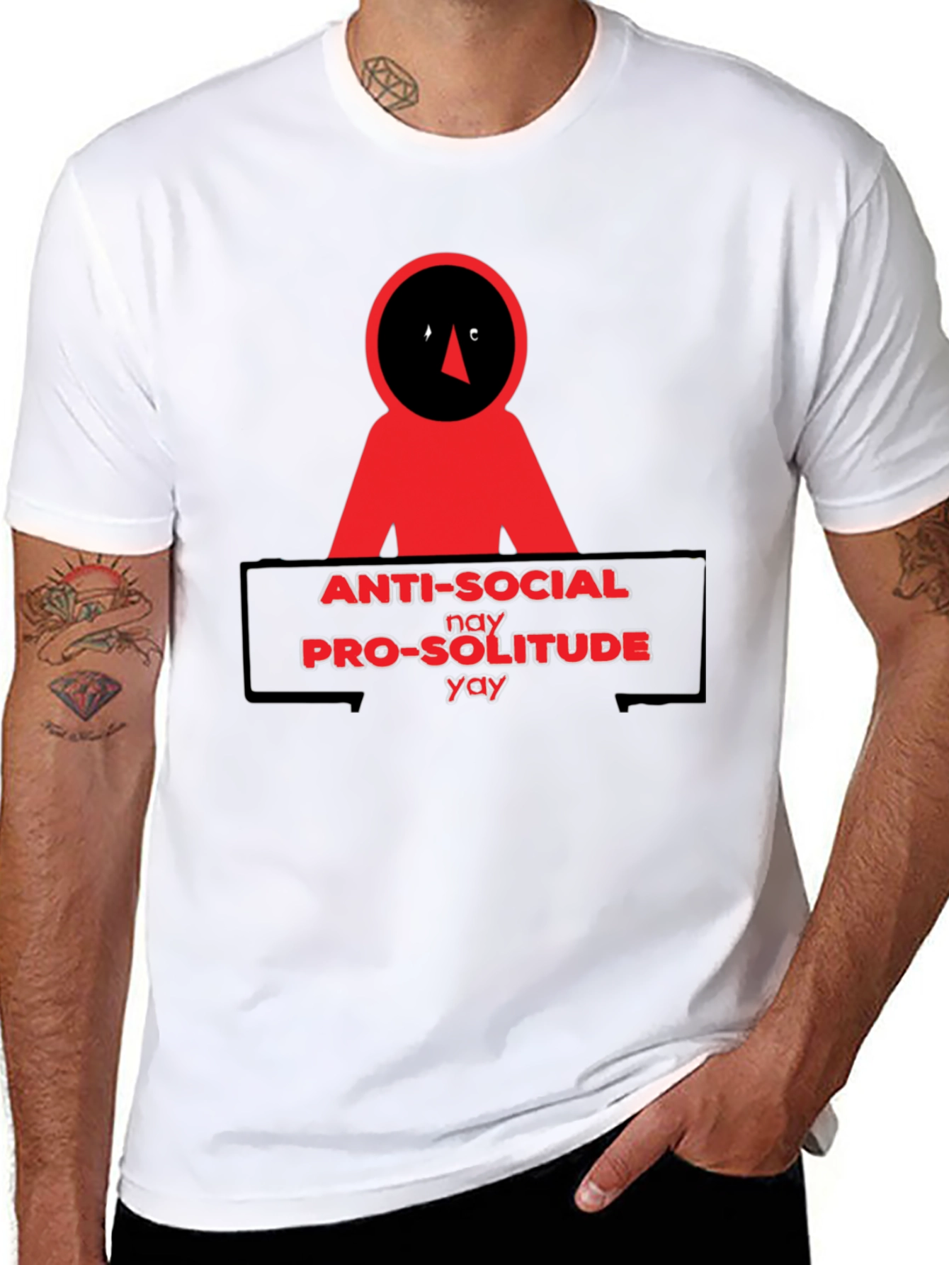 Anti-Social Pro-Solitude Graphic T-Shirt