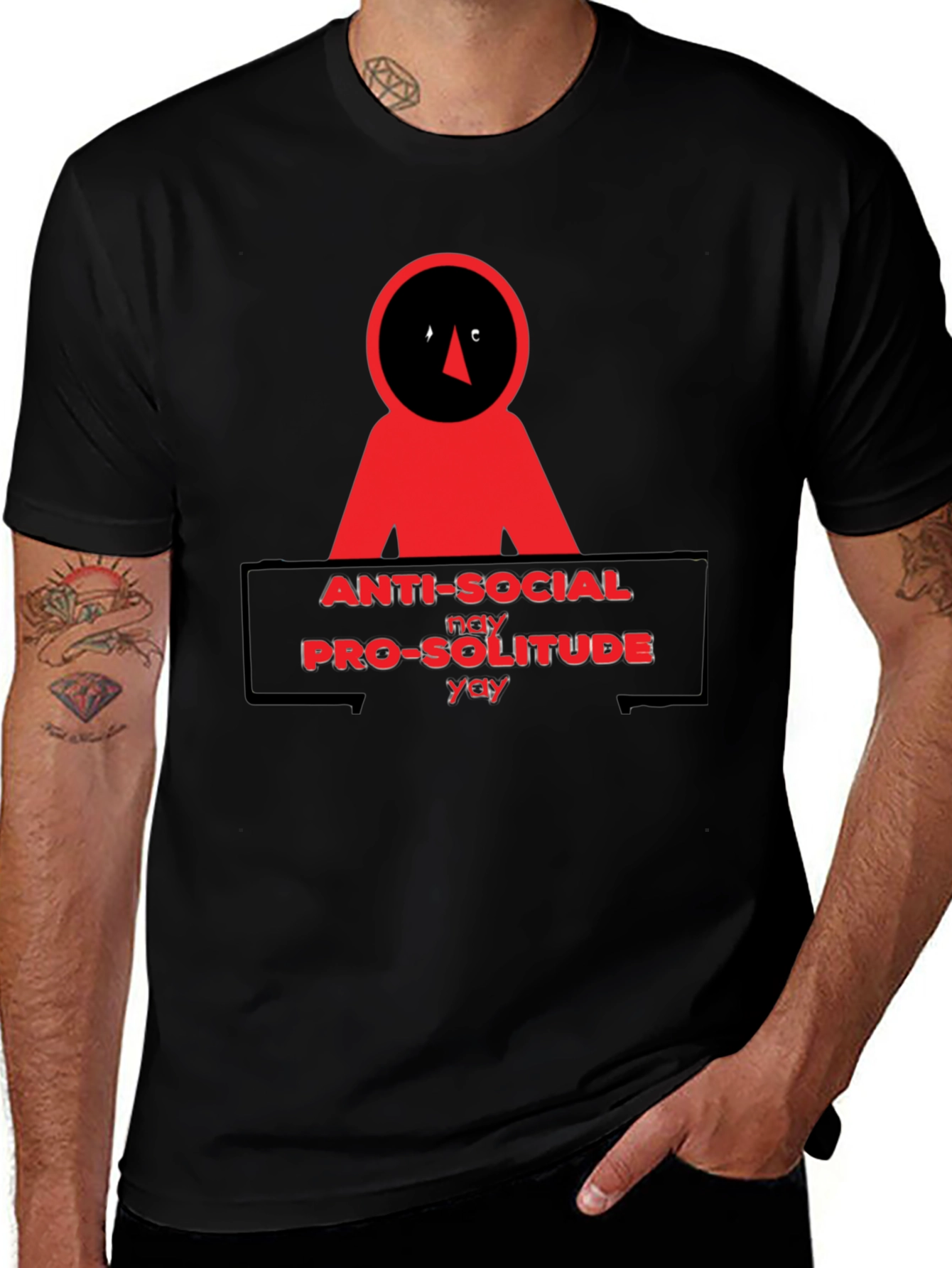 Anti-Social Pro-Solitude Graphic T-Shirt