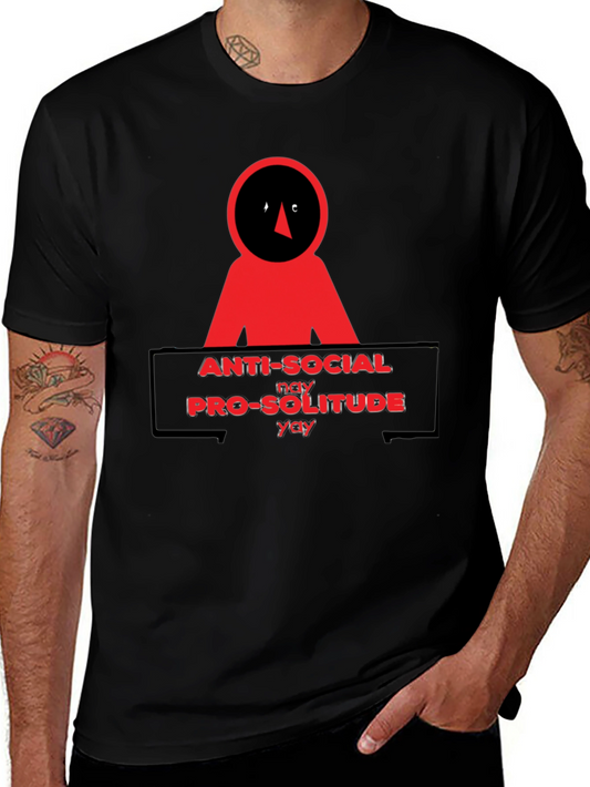 Anti-Social Pro-Solitude Graphic T-Shirt