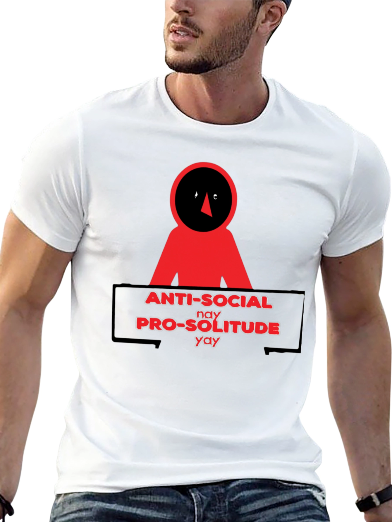 Anti-Social Pro-Solitude Graphic T-Shirt
