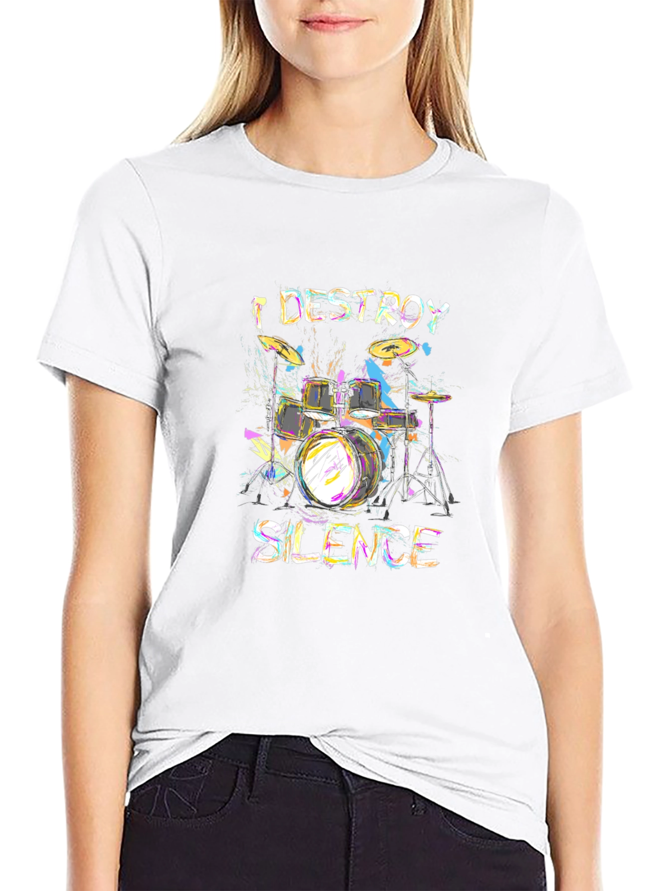 I Destroy Silence Drum Set Graphic Tee