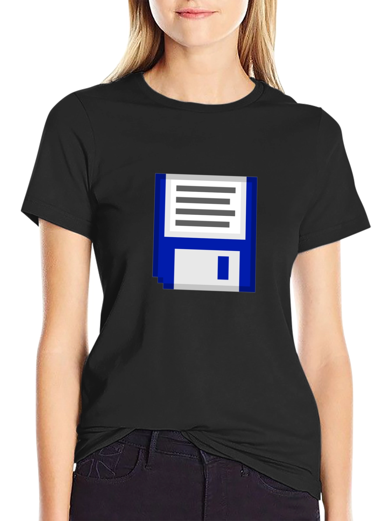 Pixel Floppy Disk T-Shirt - Retro Tech Style