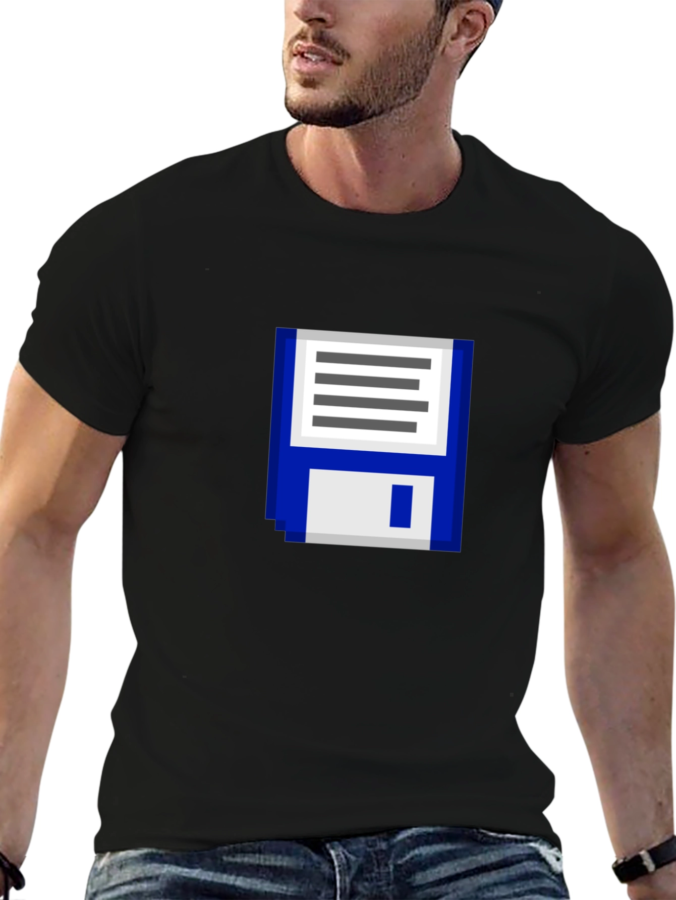 Pixel Floppy Disk T-Shirt - Retro Tech Style