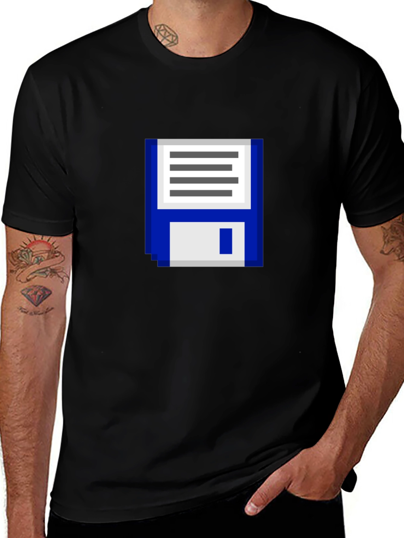 Pixel Floppy Disk T-Shirt - Retro Tech Style