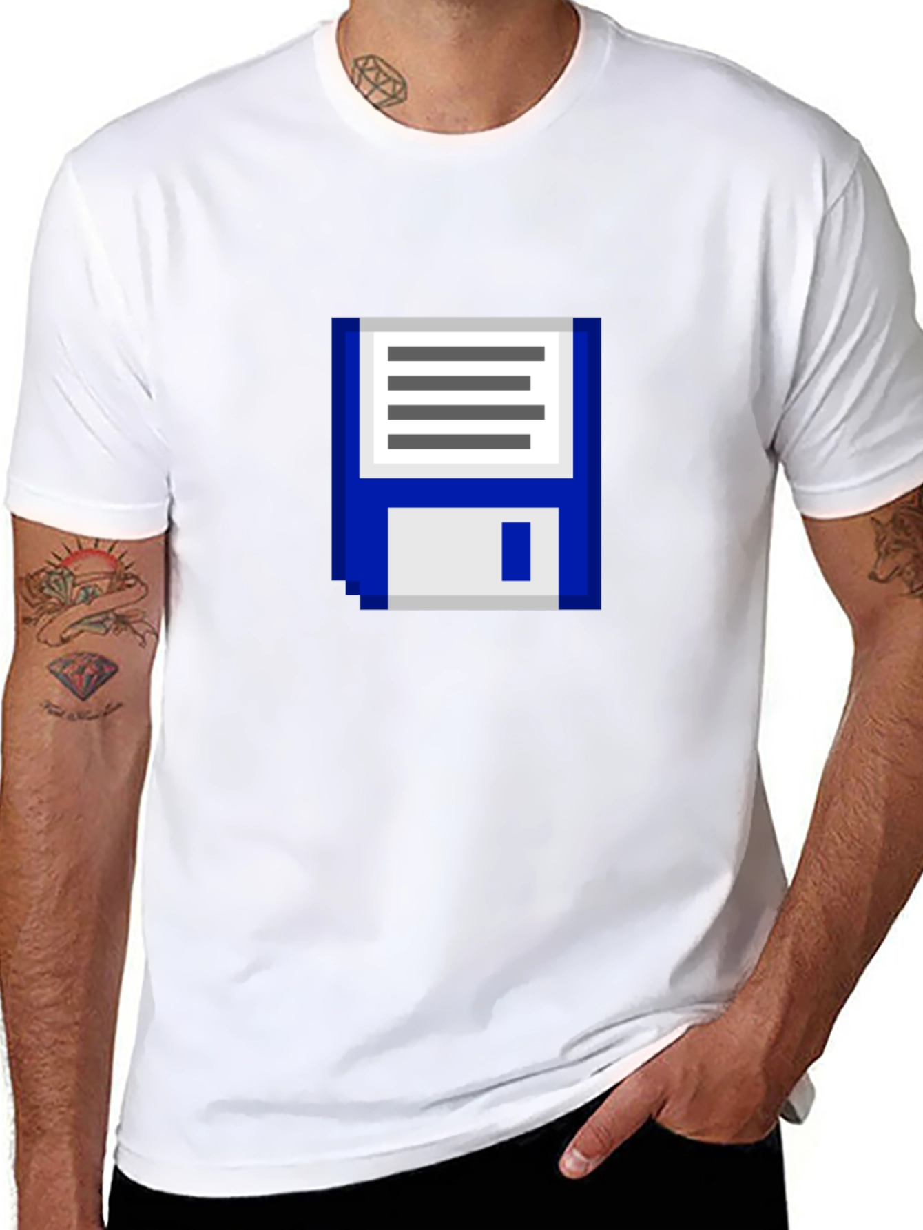 Pixel Floppy Disk T-Shirt - Retro Tech Style