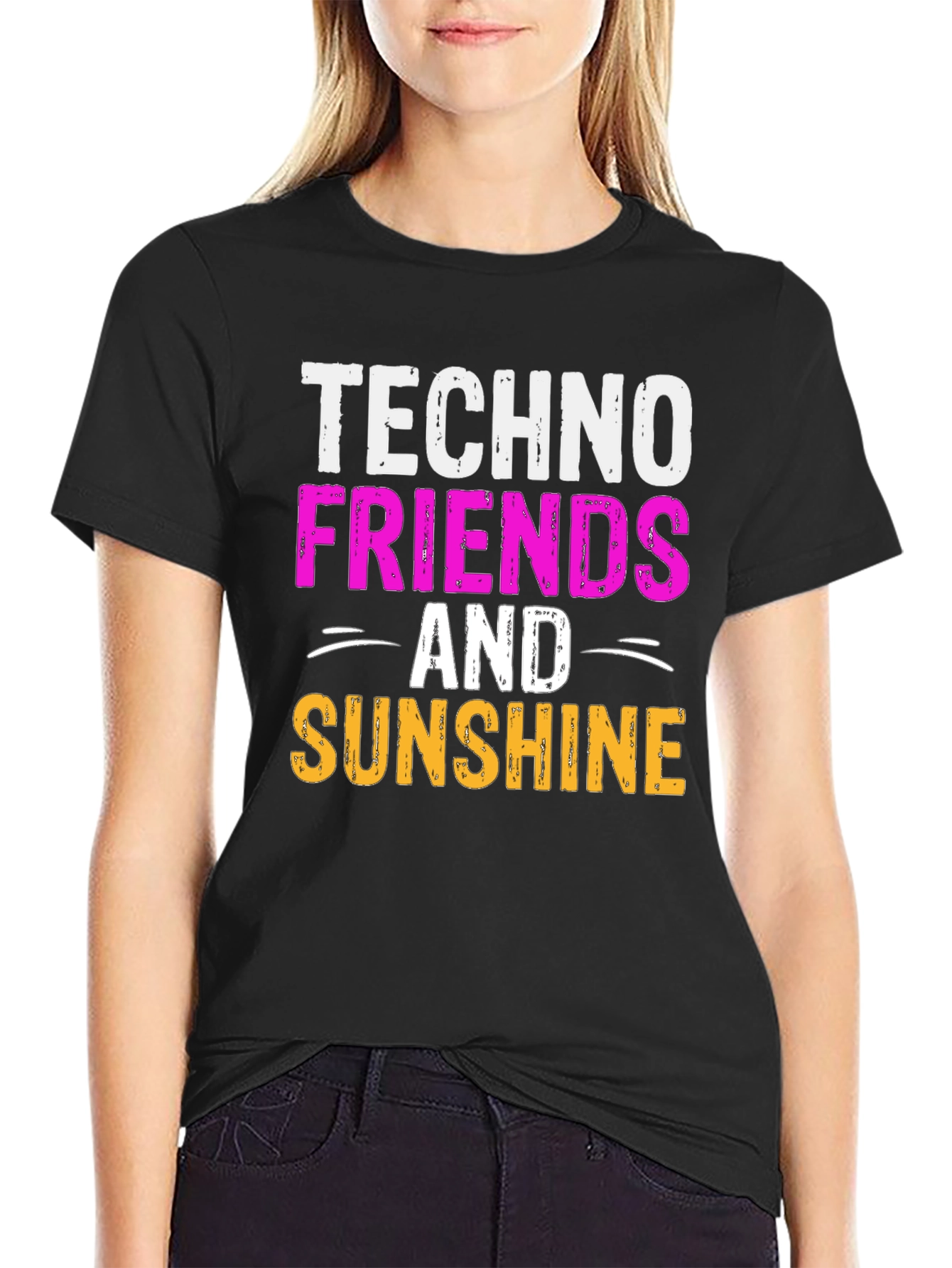 Techno Friends & Sunshine Graphic T-Shirt