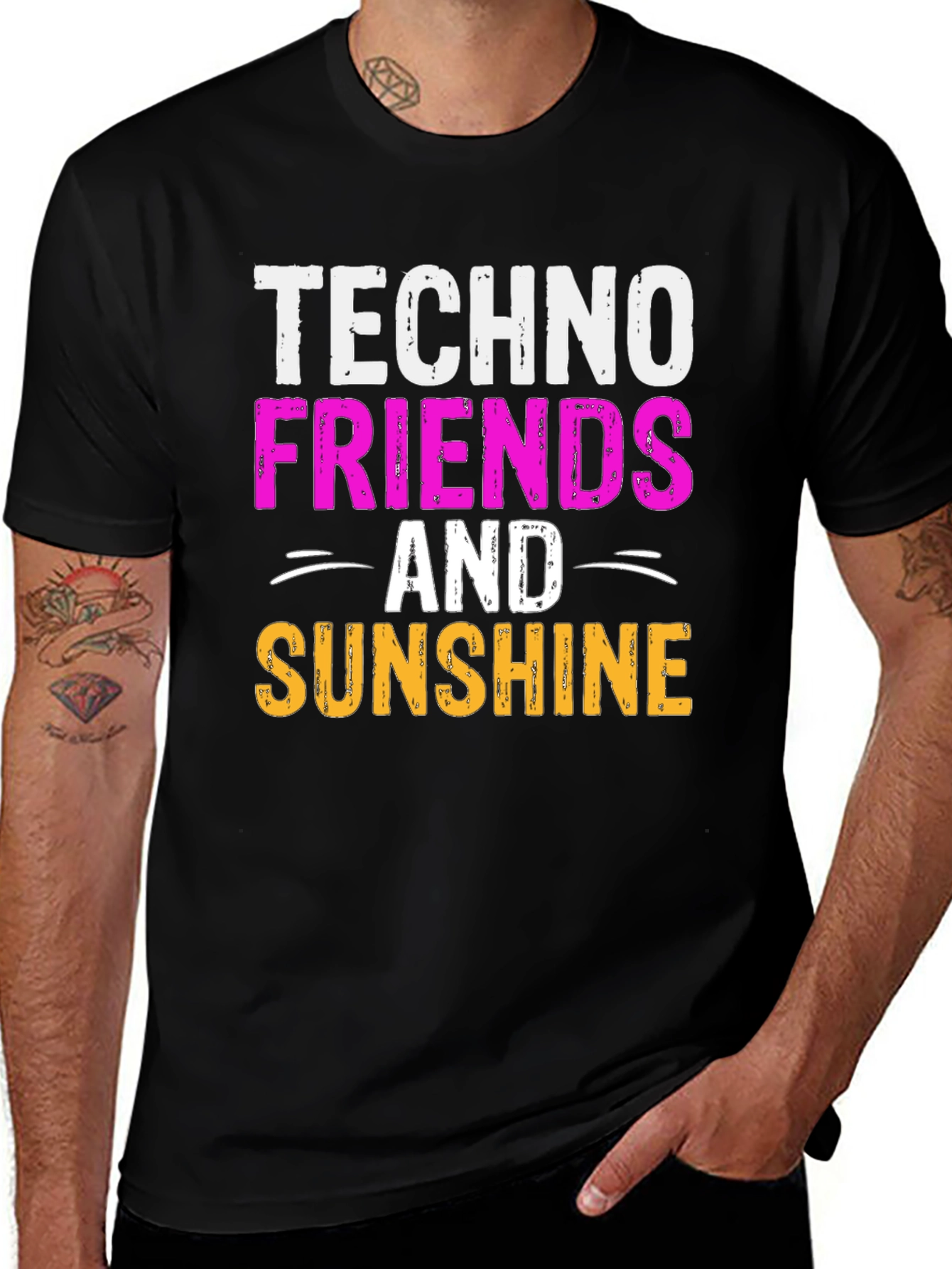 Techno Friends & Sunshine Graphic T-Shirt