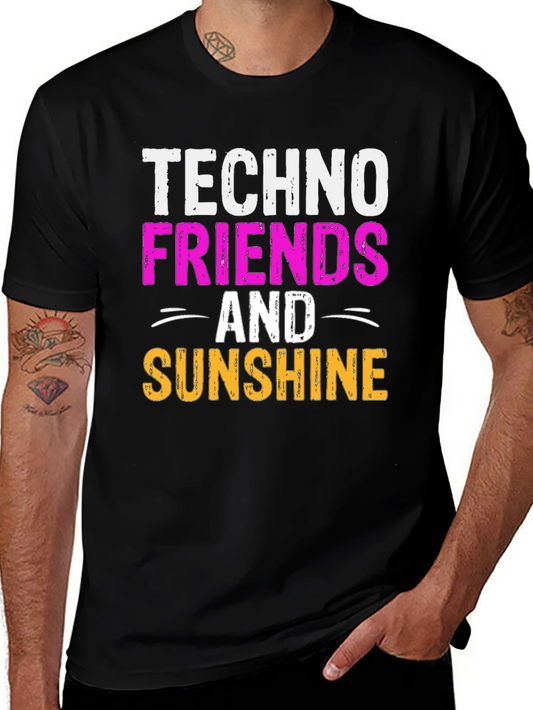 Techno Friends & Sunshine Graphic T-Shirt