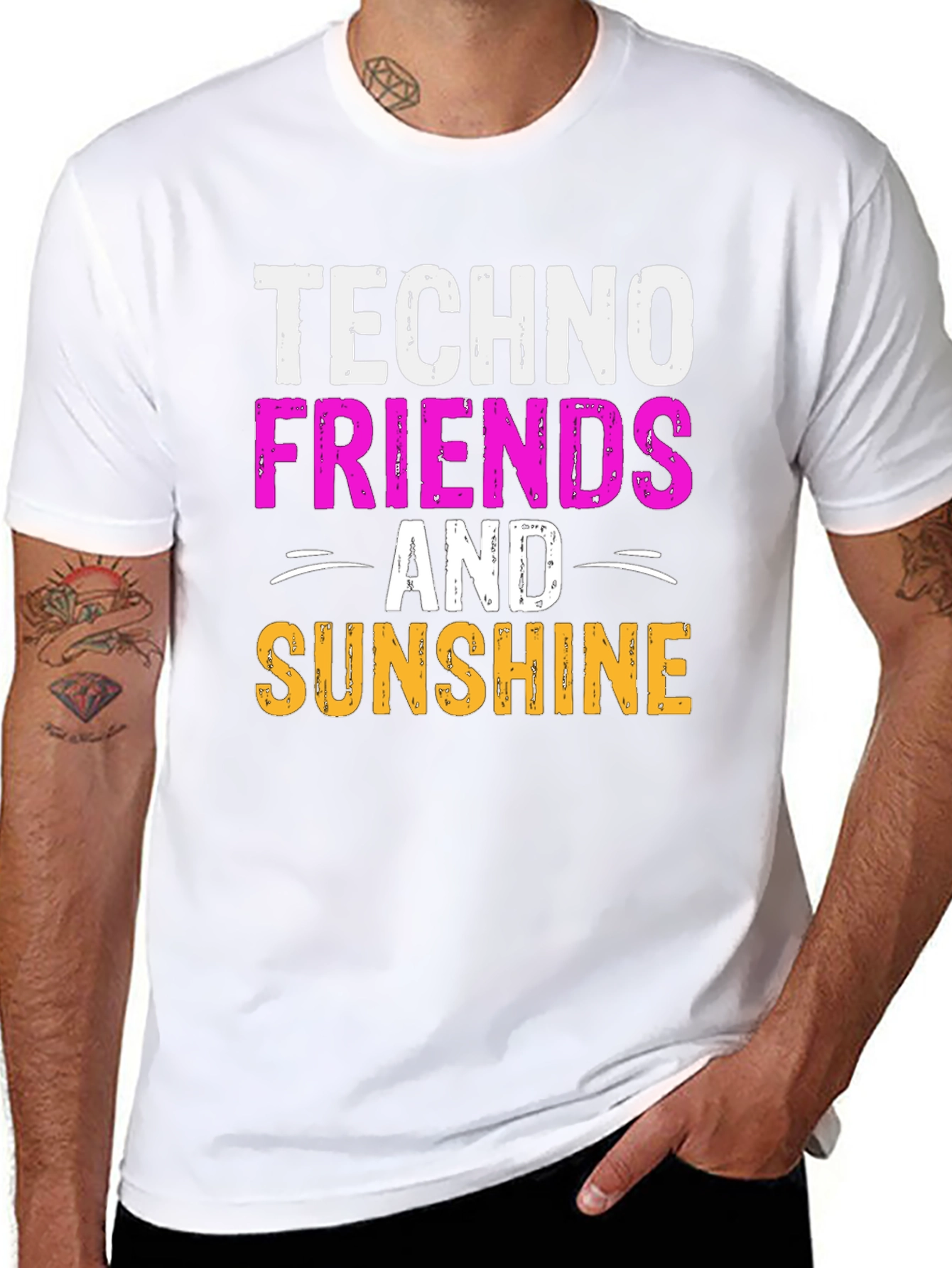 Techno Friends & Sunshine Graphic T-Shirt
