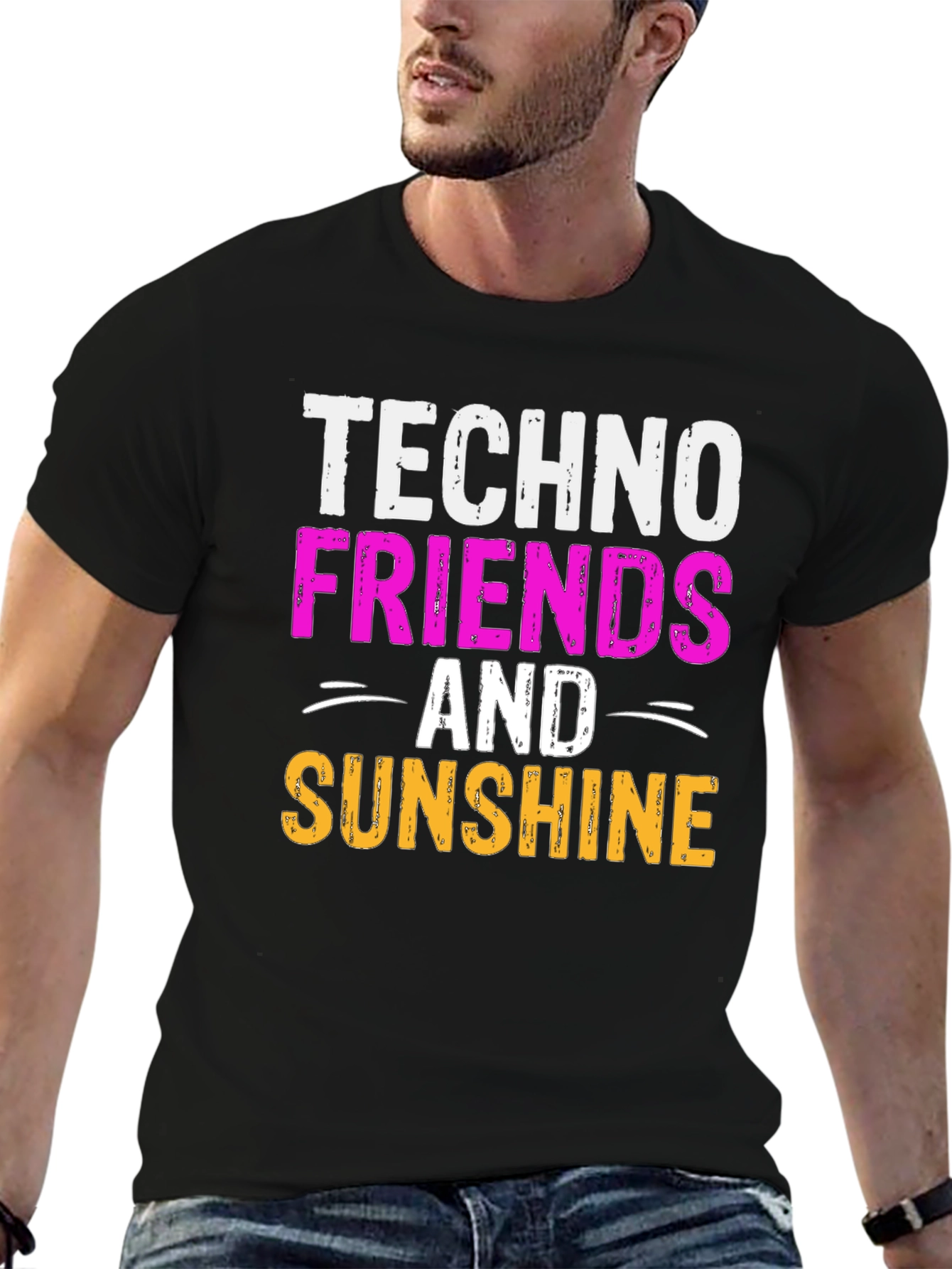 Techno Friends & Sunshine Graphic T-Shirt