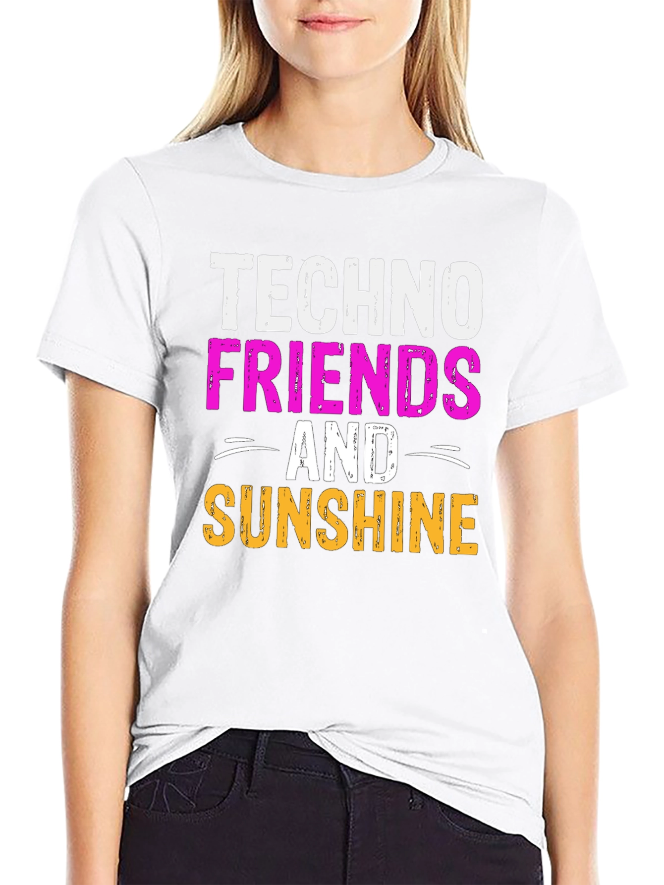 Techno Friends & Sunshine Graphic T-Shirt
