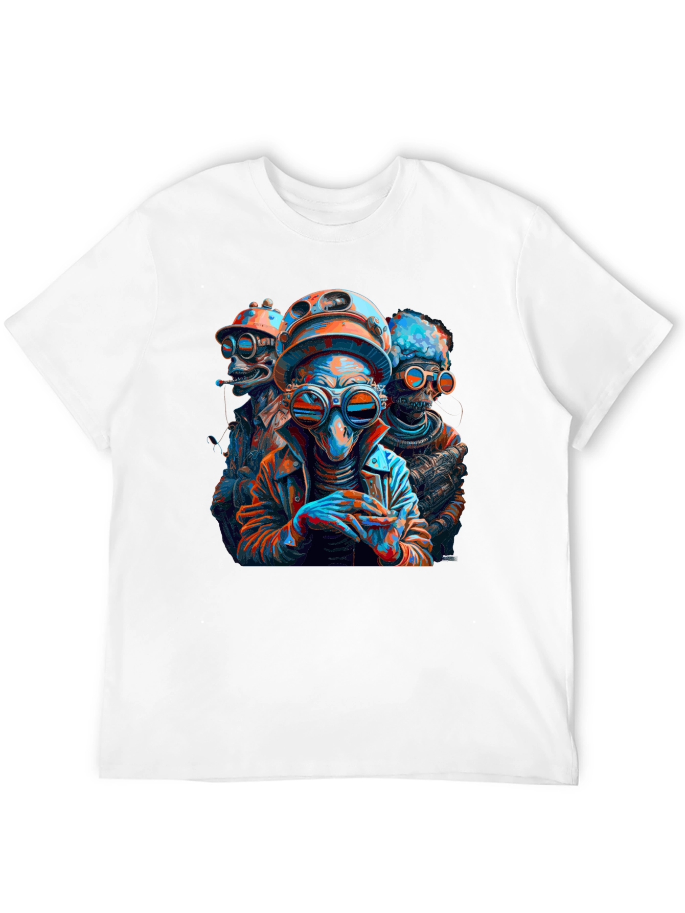 Steampunk Alien Crew Black T-Shirt