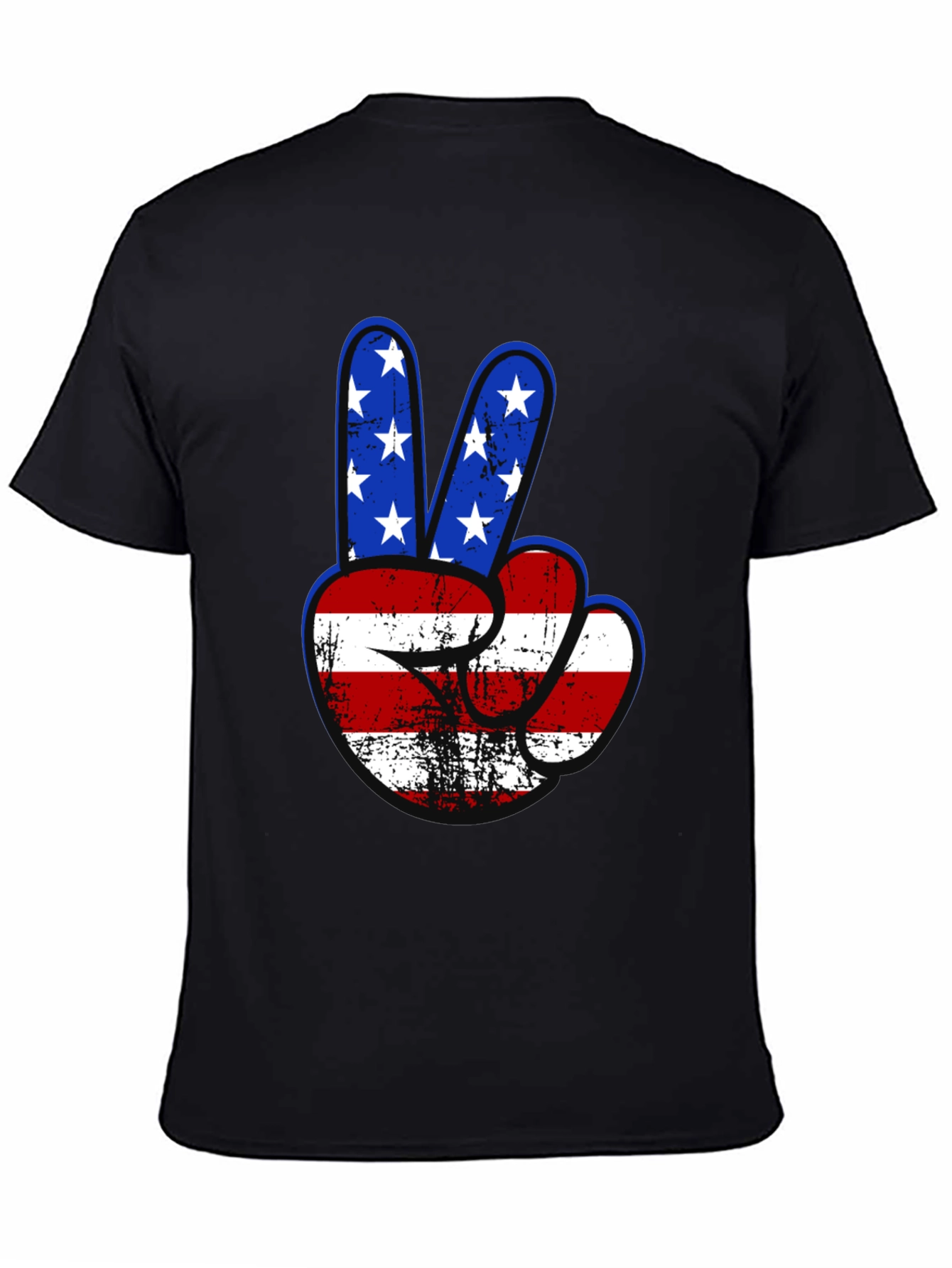 Patriotic Peace Sign Graphic T-Shirt - USA Flag Design