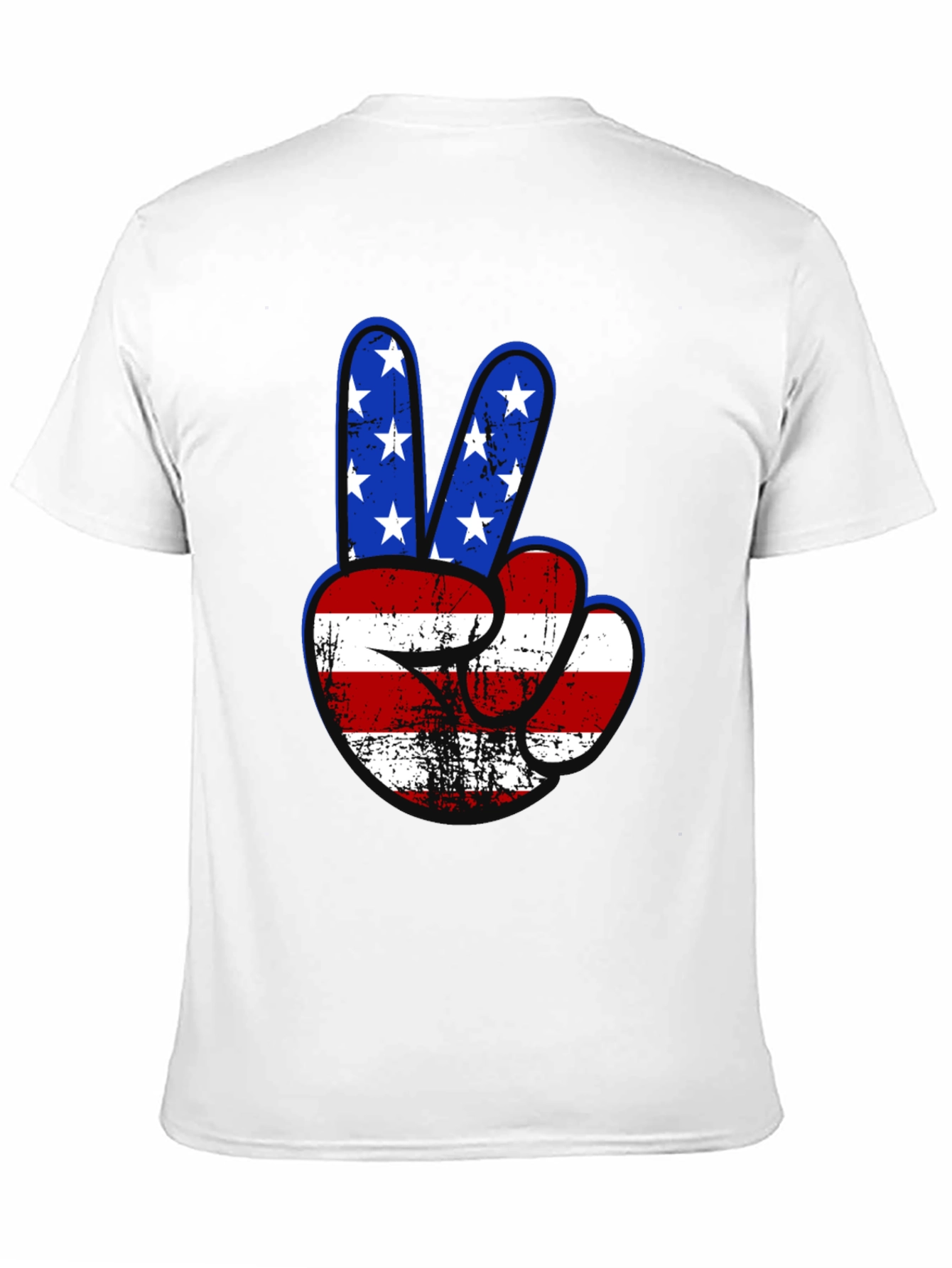 Patriotic Peace Sign Graphic T-Shirt - USA Flag Design