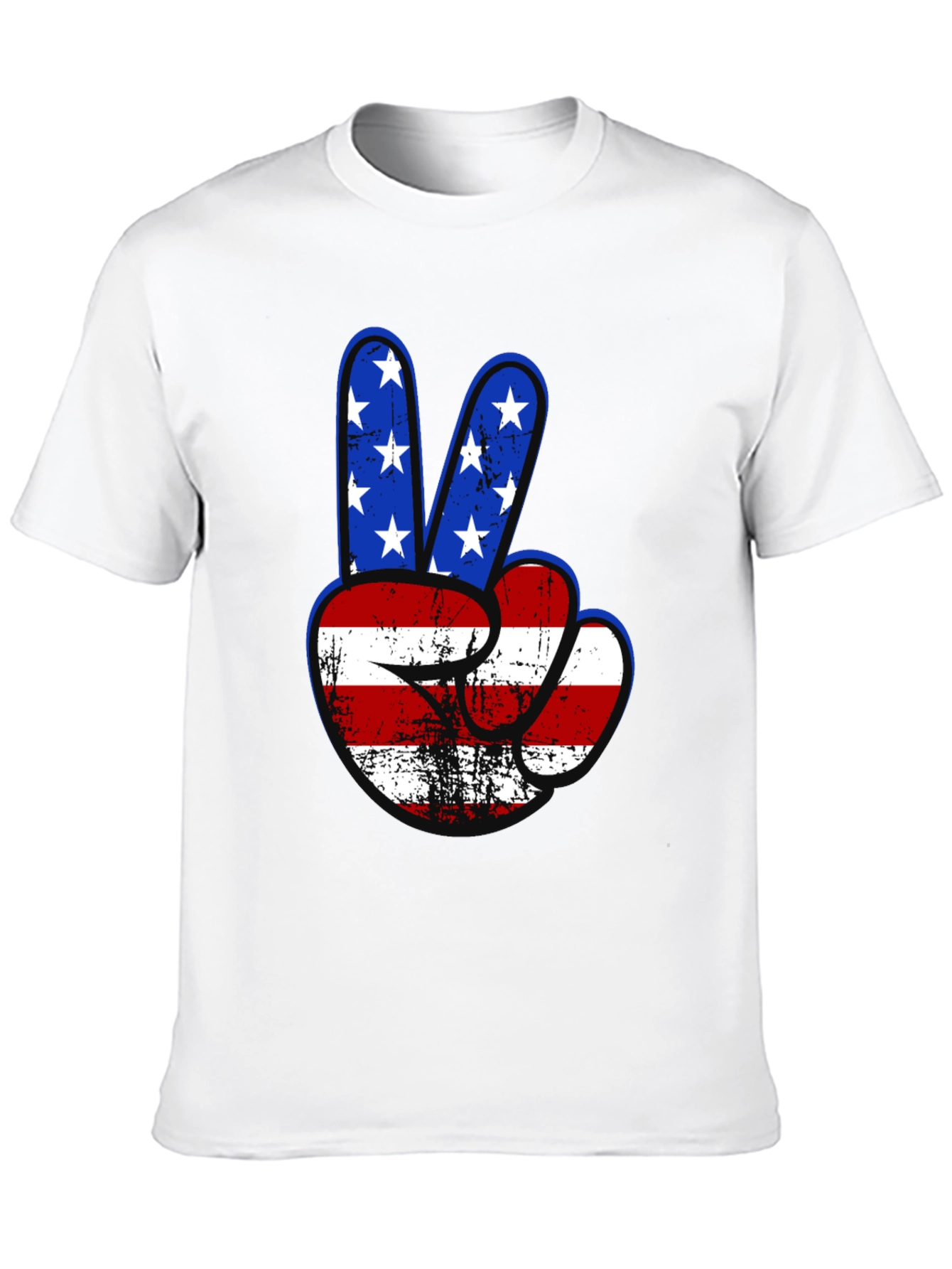Patriotic Peace Sign Graphic T-Shirt - USA Flag Design