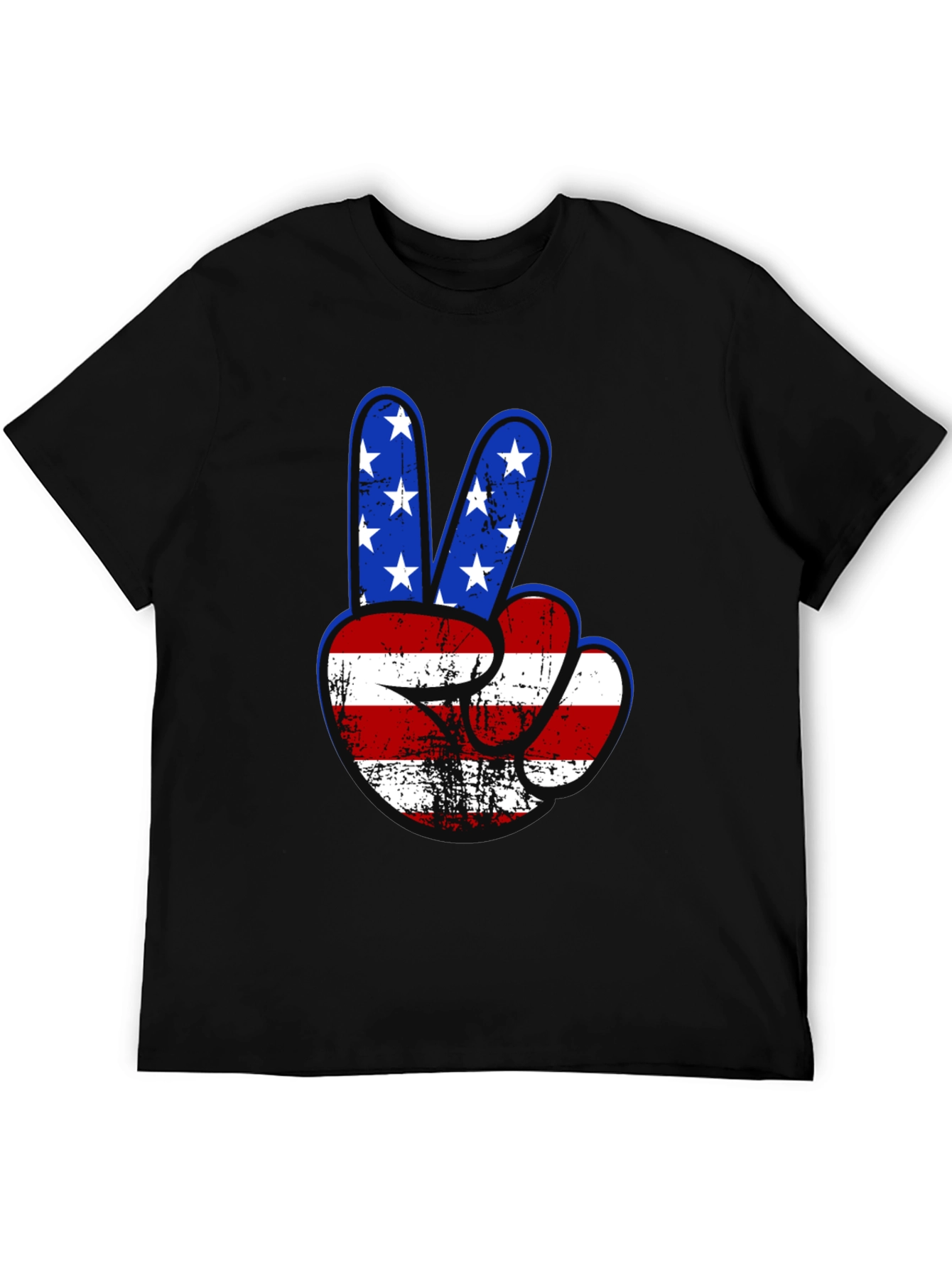 Patriotic Peace Sign Graphic T-Shirt - USA Flag Design