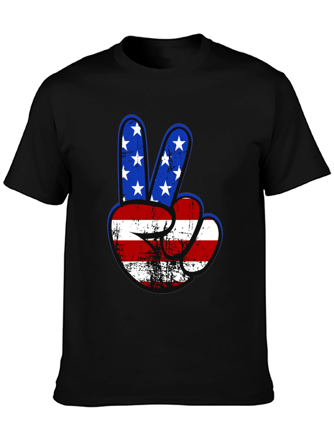 Patriotic Peace Sign Graphic T-Shirt - USA Flag Design