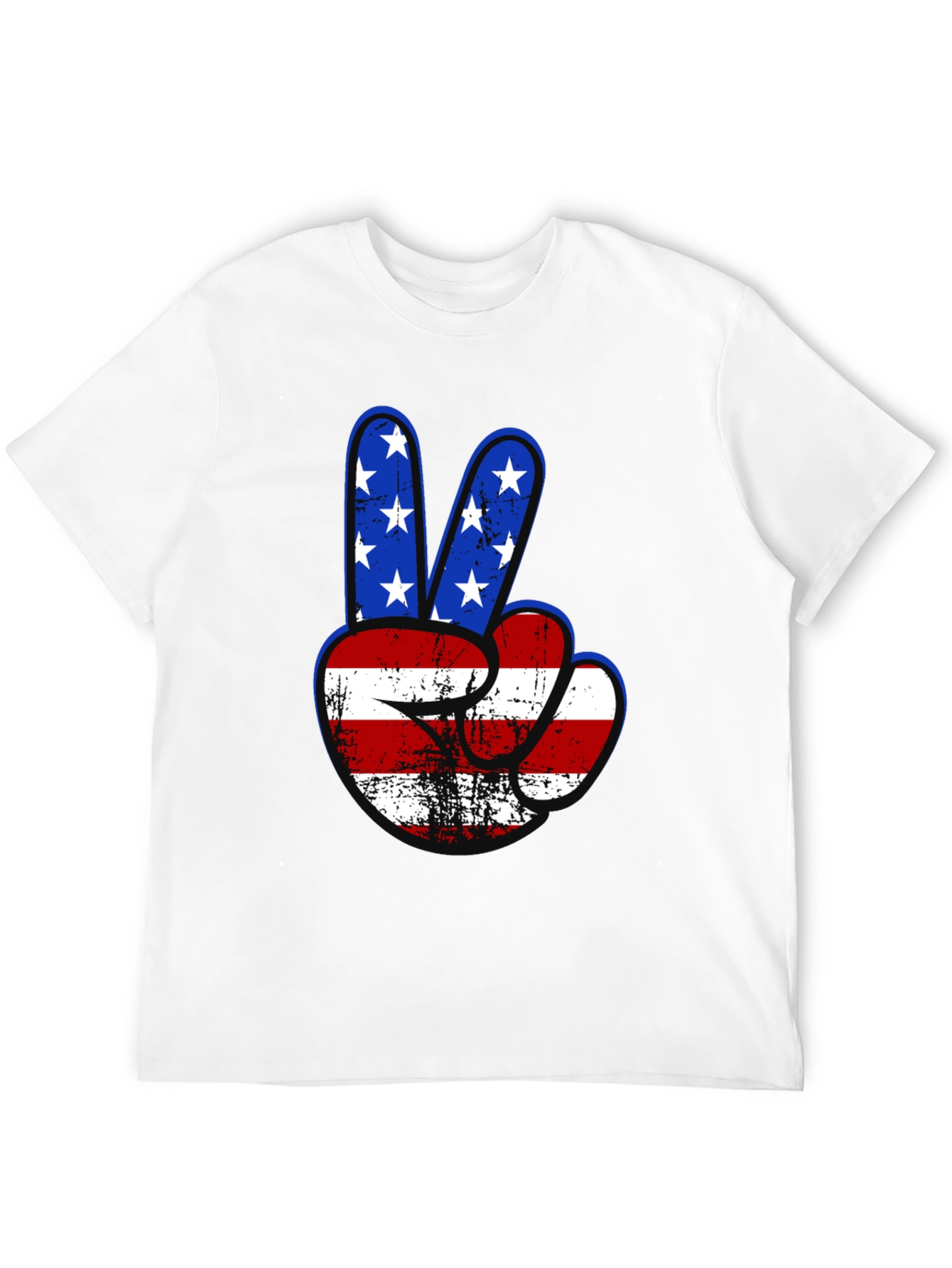 Patriotic Peace Sign Graphic T-Shirt - USA Flag Design
